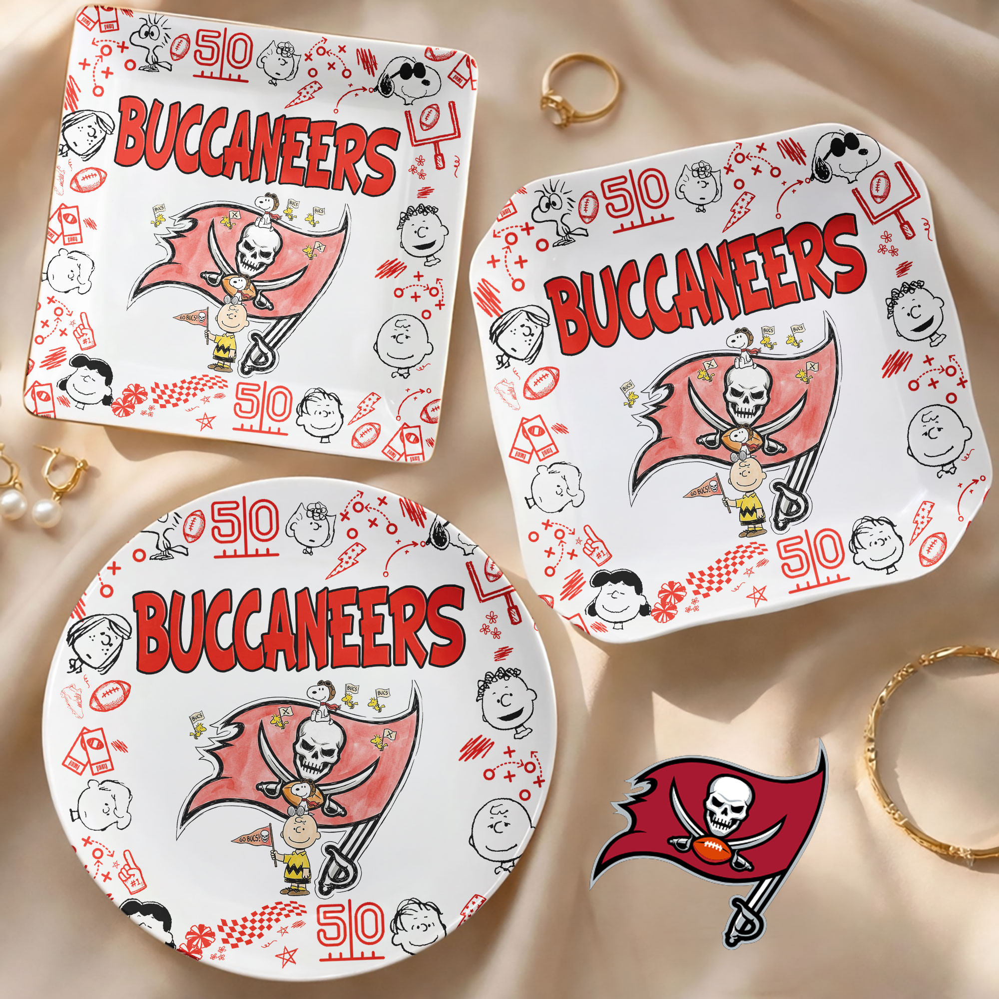 Tampa Bay Buccaneers | Premium NFL Snoopy Jewelry Dish HY