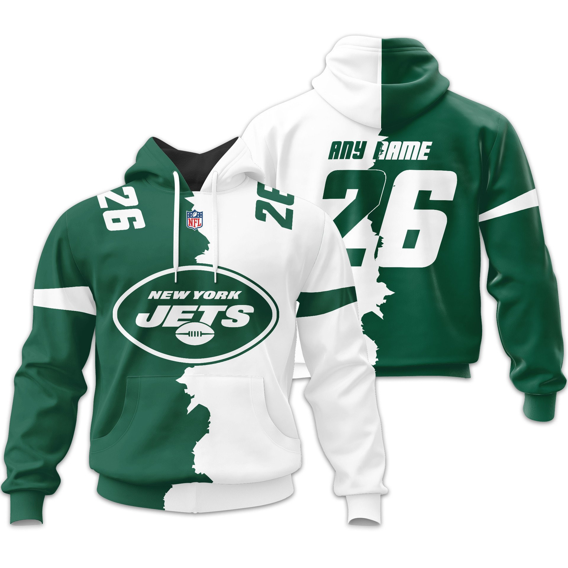 New York Jets | Premium NFL Home Mix Away Hoodie TD