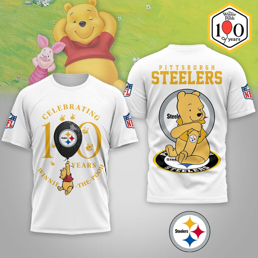 Pittsburgh Steelers | Premium NFL Winnie The Pooh 100th Anniversary 3D Shirt MM