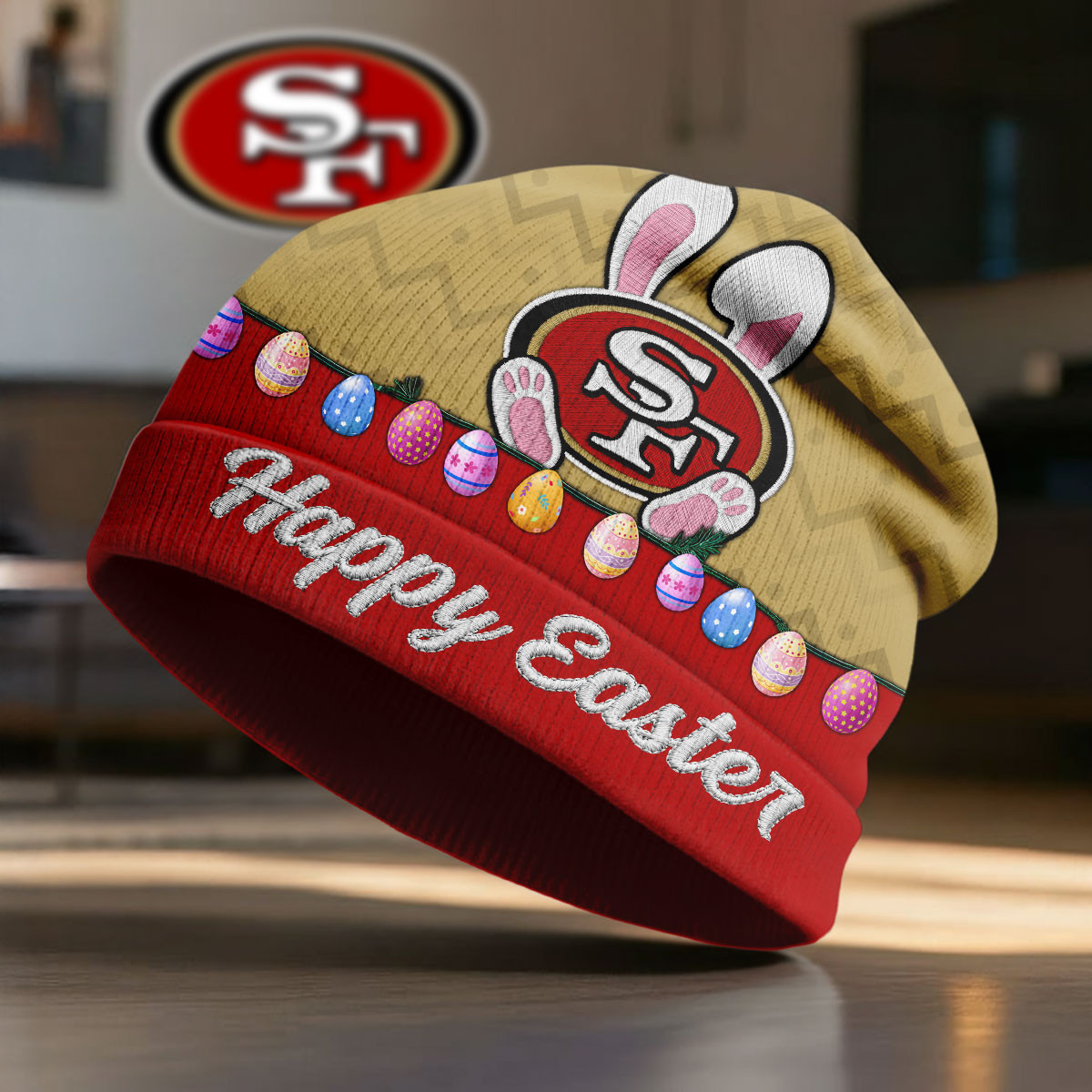 San Francisco 49ers | Premium NFL Happy Easter Beanie Hat NY