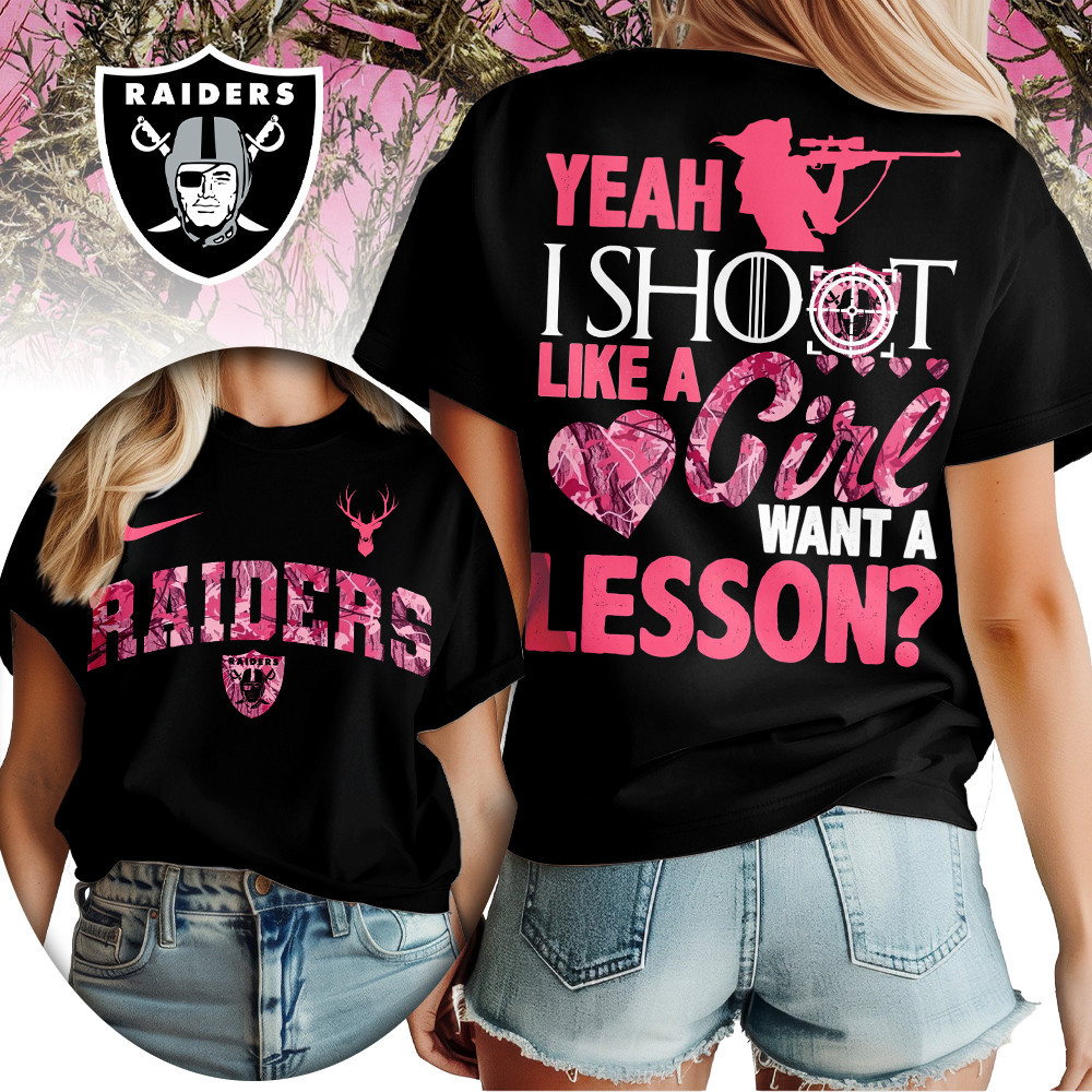 Las Vegas Raiders | Premium NFL Shoot Like A Girl Women Shirt TD