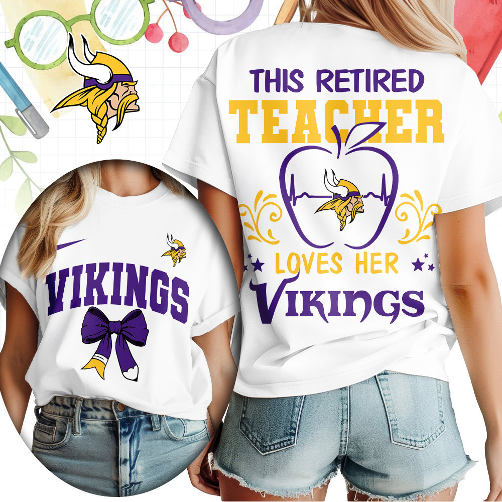 Minnesota Vikings | Premium NFL Retired Teacher Women T-Shirt TD