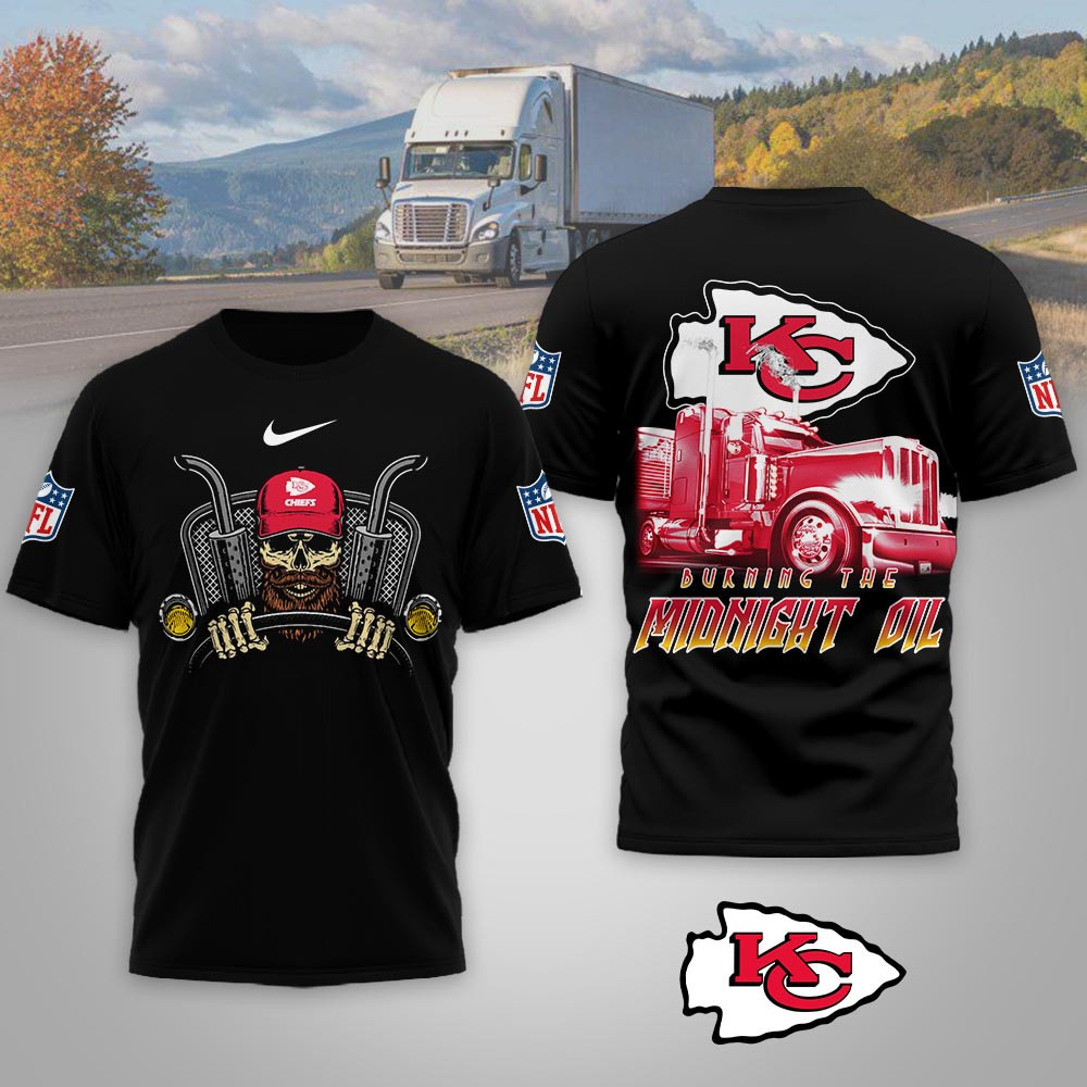 Kansas City Chiefs | Premium NFL Truck Driver Burn The Midnight Oil 3D Shirt NP