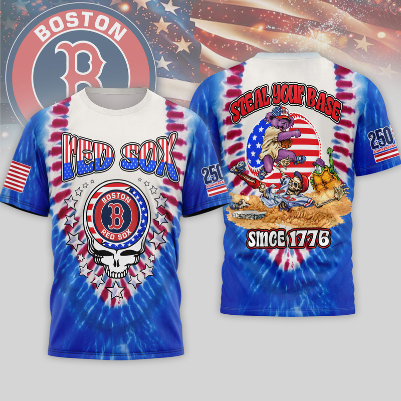 Boston Red Sox | Premium MLB Grateful Dead 250 Years Of America 3D Shirt HY
