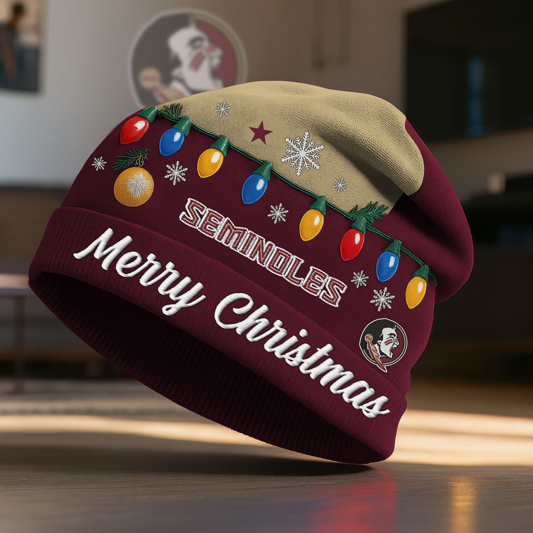 Florida State Seminoles | Premium NCAA Christmas Beanie Hat NY