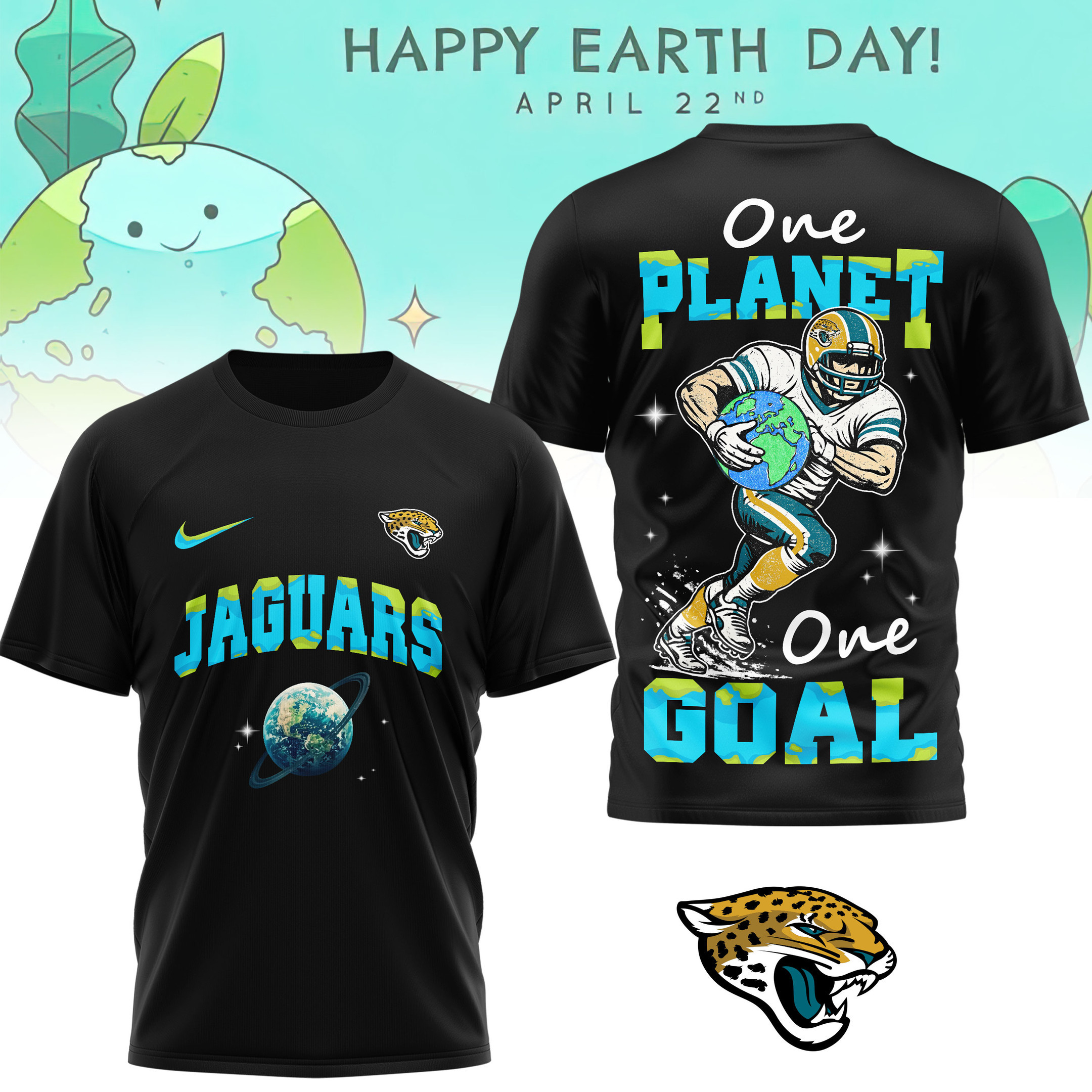 Jacksonville Jaguars | Premium NFL x Earth Day 3D Shirt HY