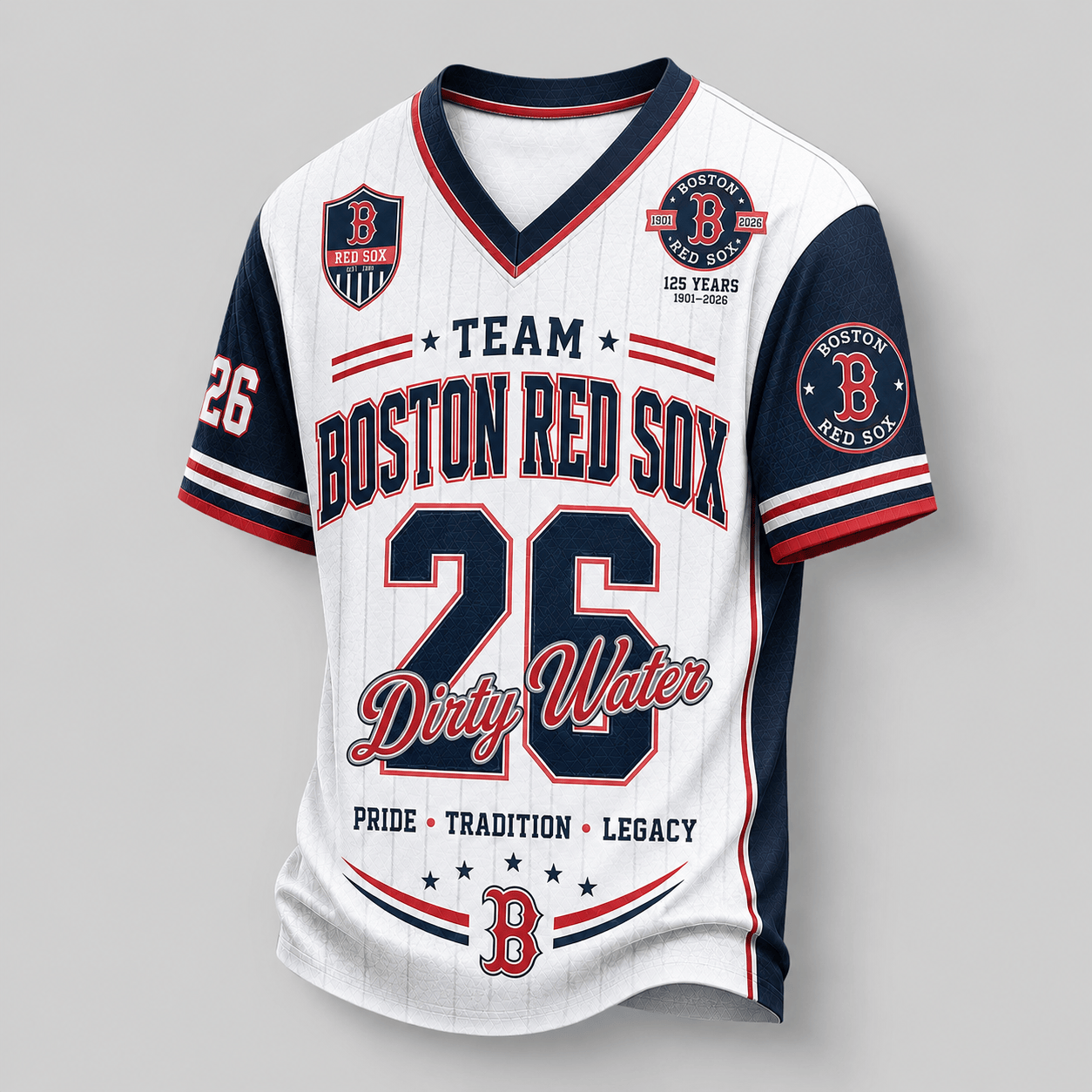 Boston Red Sox | Premium MLB Legacy Pride V-Neck Jersey