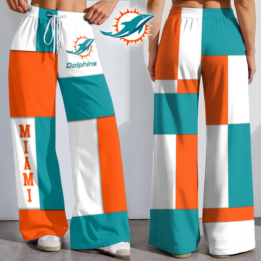 Miami Dolphins | Premium NFL Color Block Football High-Stretch Casual Pants HI