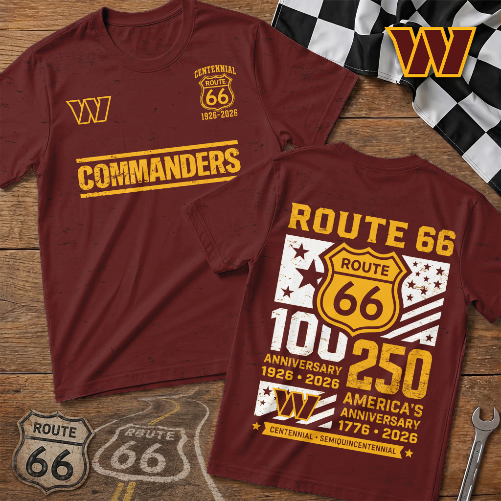 Washington Commanders | Premium NFL Route 66 Centennial T-Shirt TD