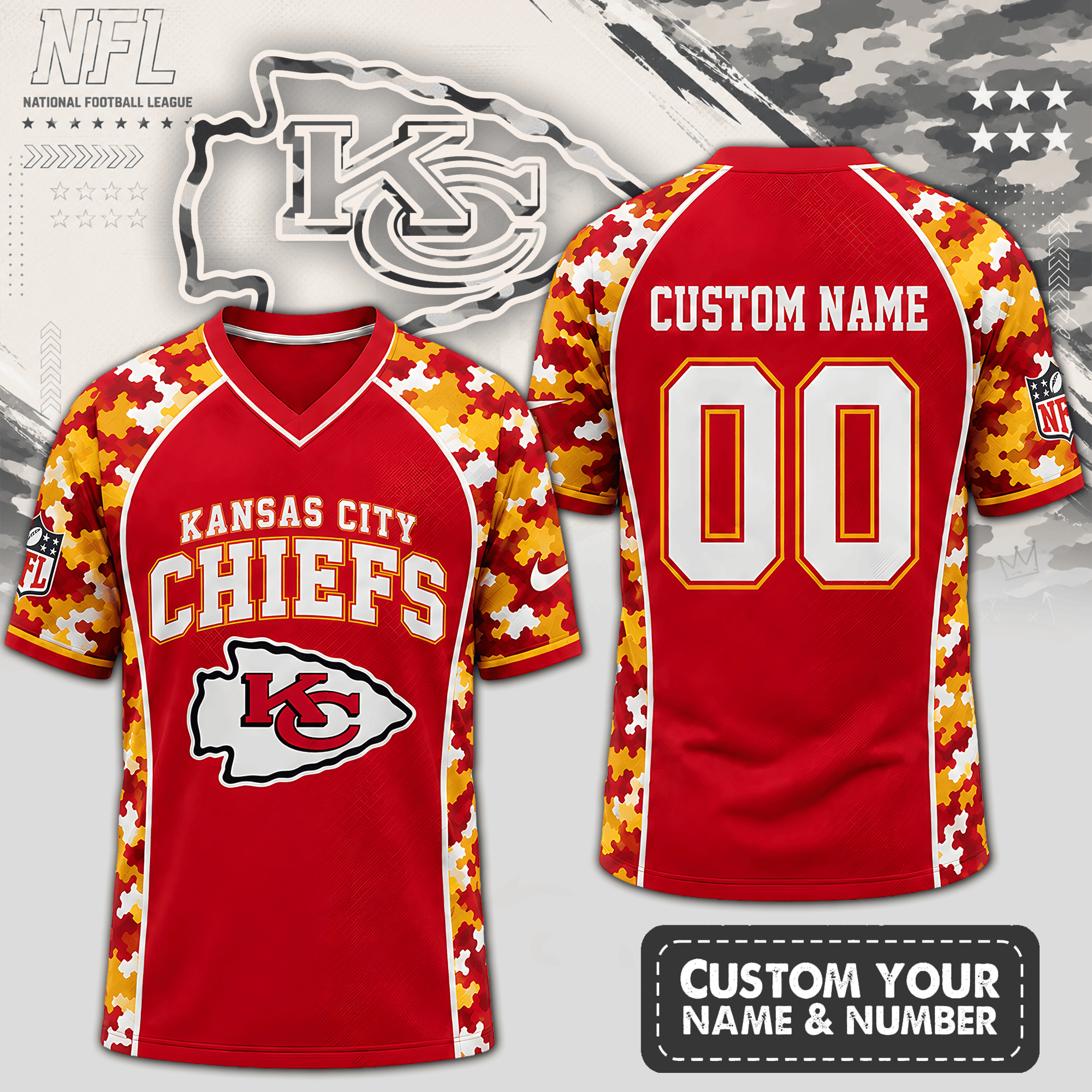 Kansas City Chiefs | Premium NFL Born for Game Day V-Neck Jersey NTH1