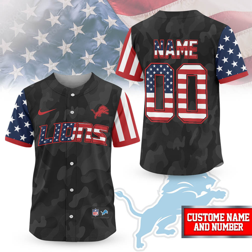 Detroit Lions | Premium NFL American Pride Custom Jersey Shirt NTH1