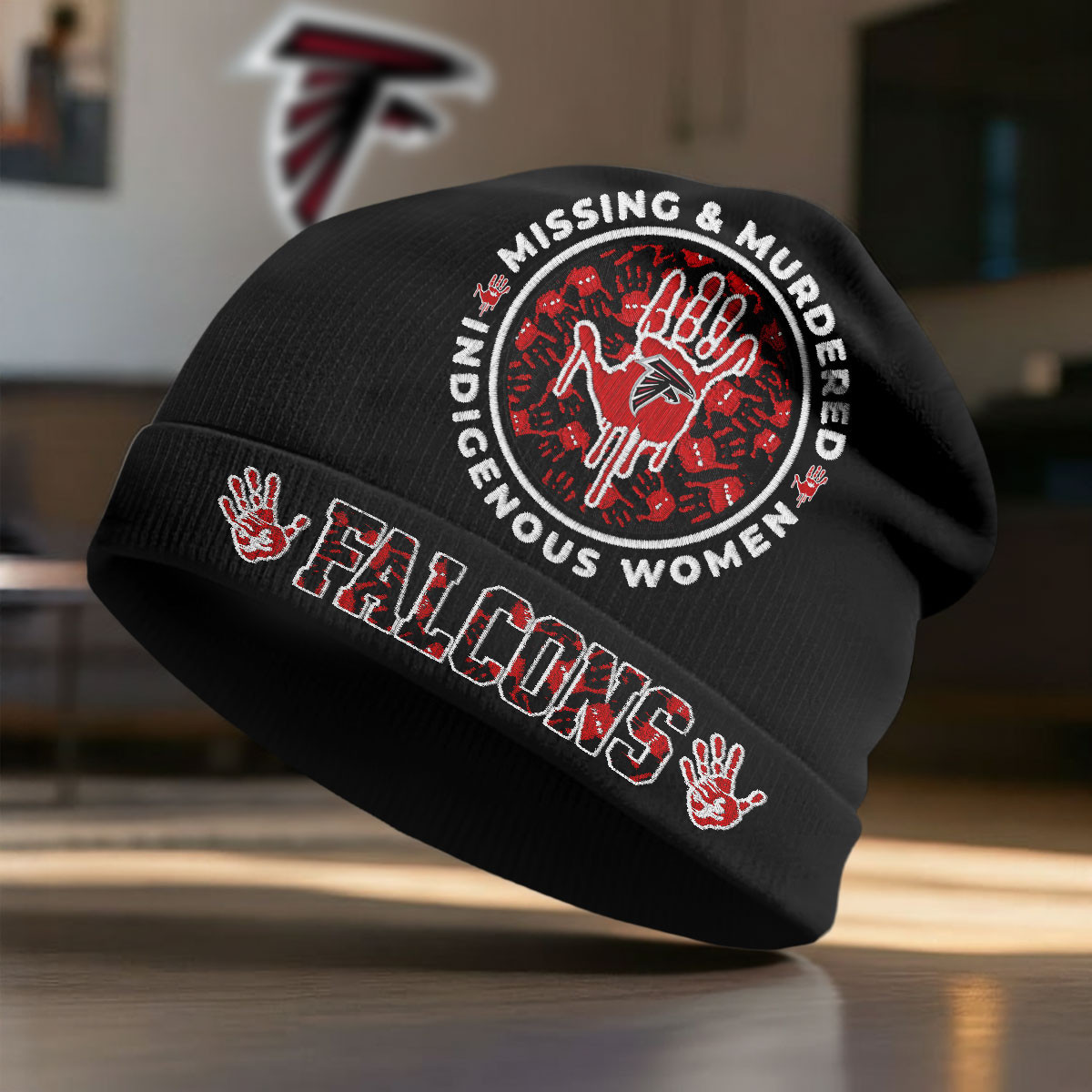 Atlanta Falcons | Premium NFL MMIW Awareness Beanie Hat NY