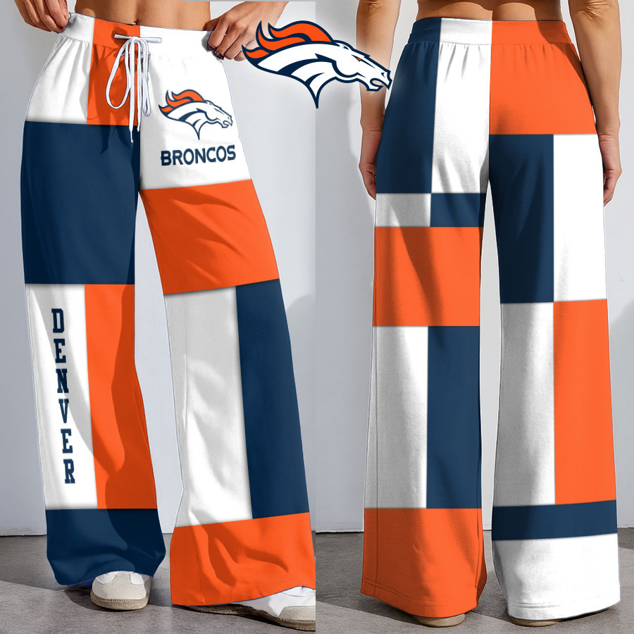 Denver Broncos | Premium NFL Color Block Football High-Stretch Casual Pants HI