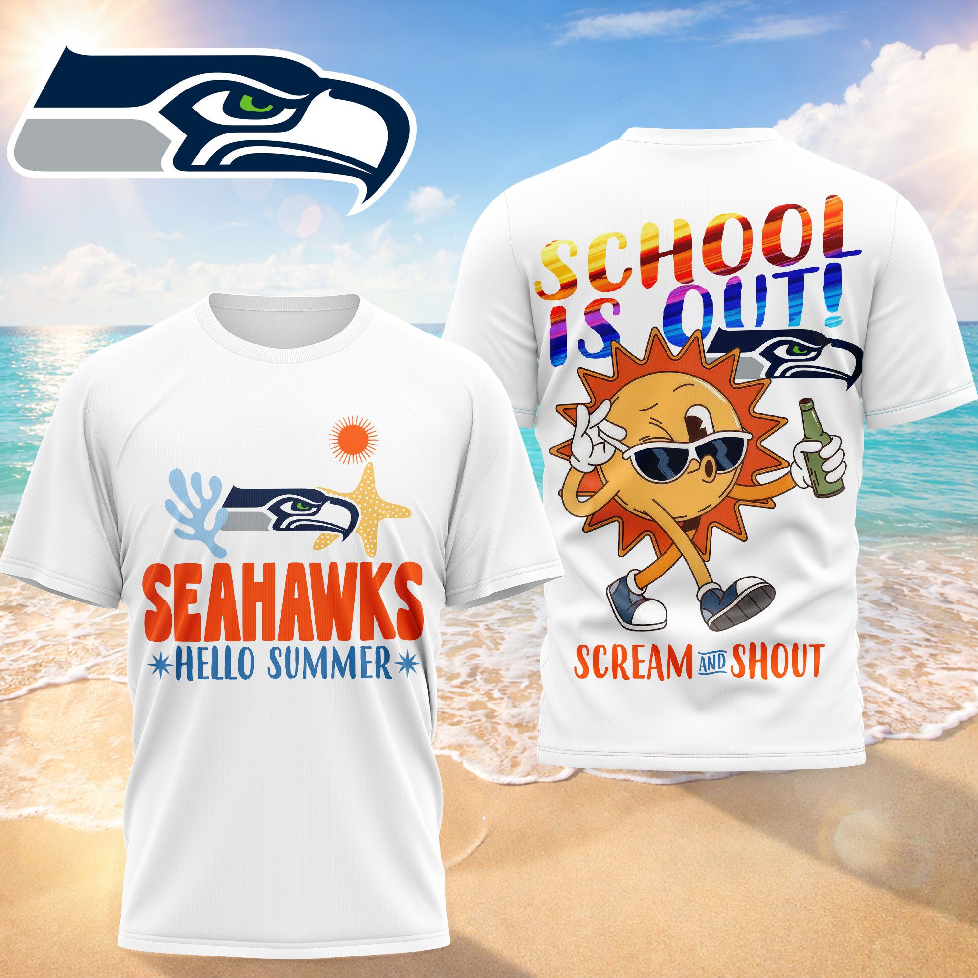 Seattle Seahawks | Premium NFL Hello Summer 3D T-Shirt HY