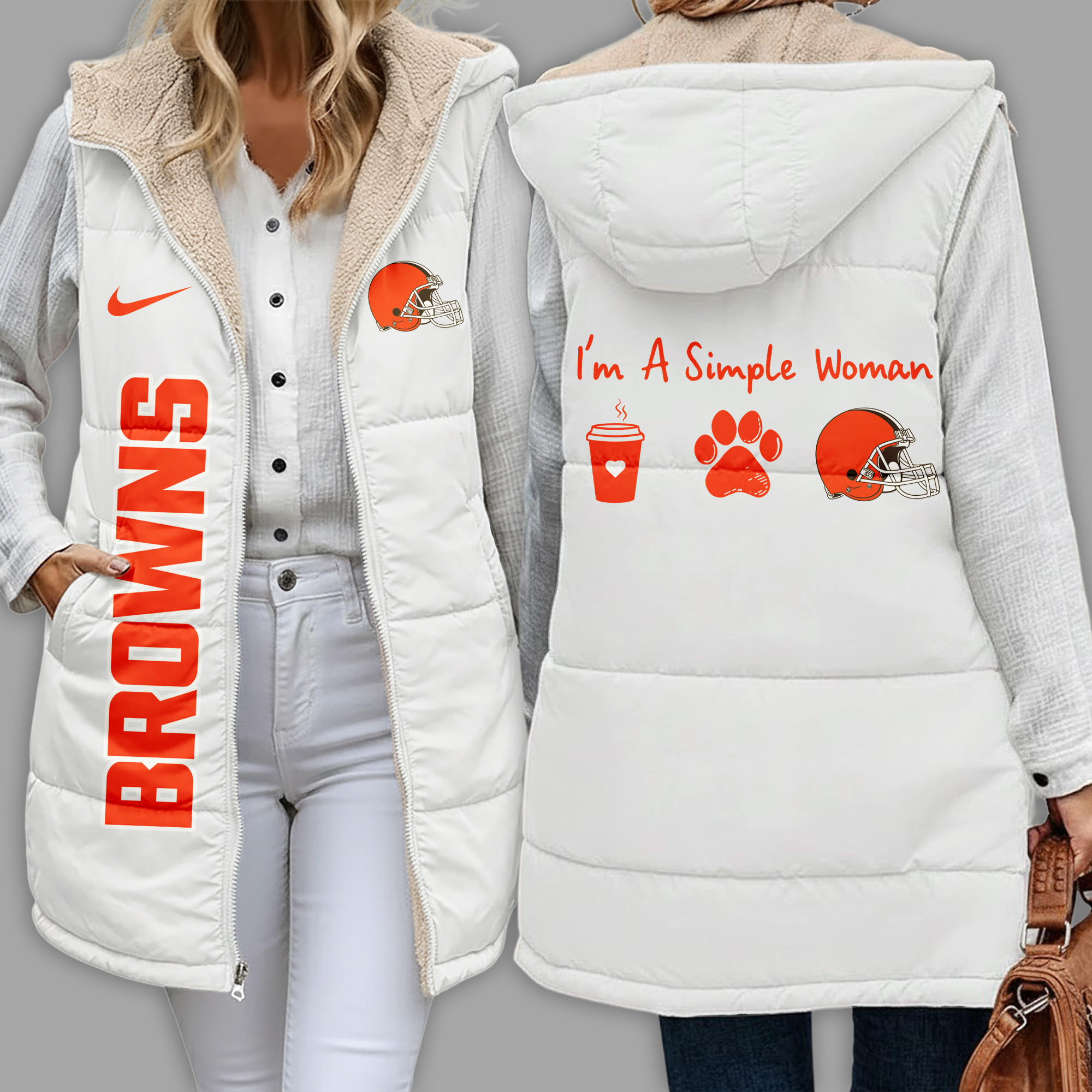 Cleveland Browns | Premium NFL Simple Girl Quilted Vest TD
