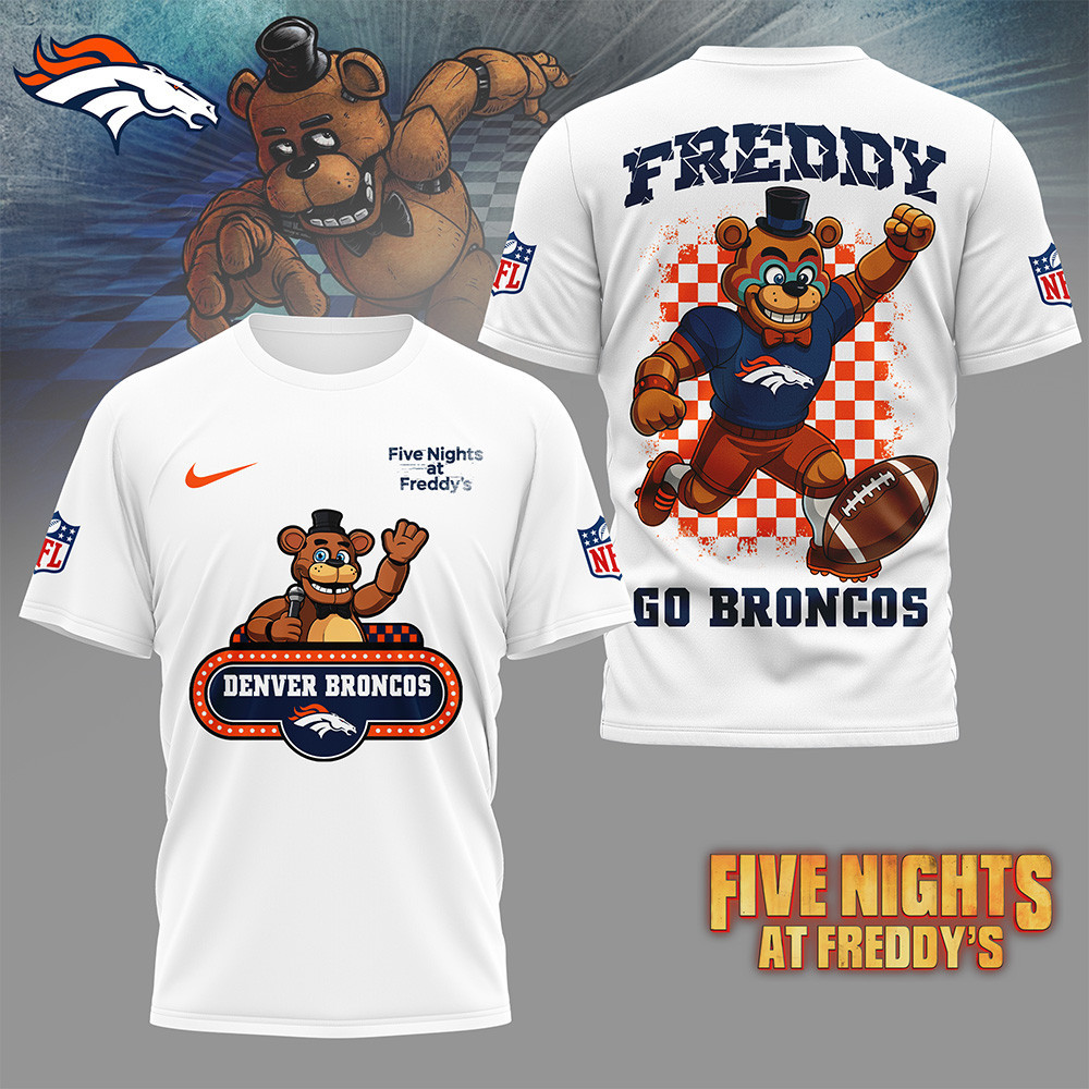 Denver Broncos | Premium NFL Five Nights at Freddy's 3D Shirt HI