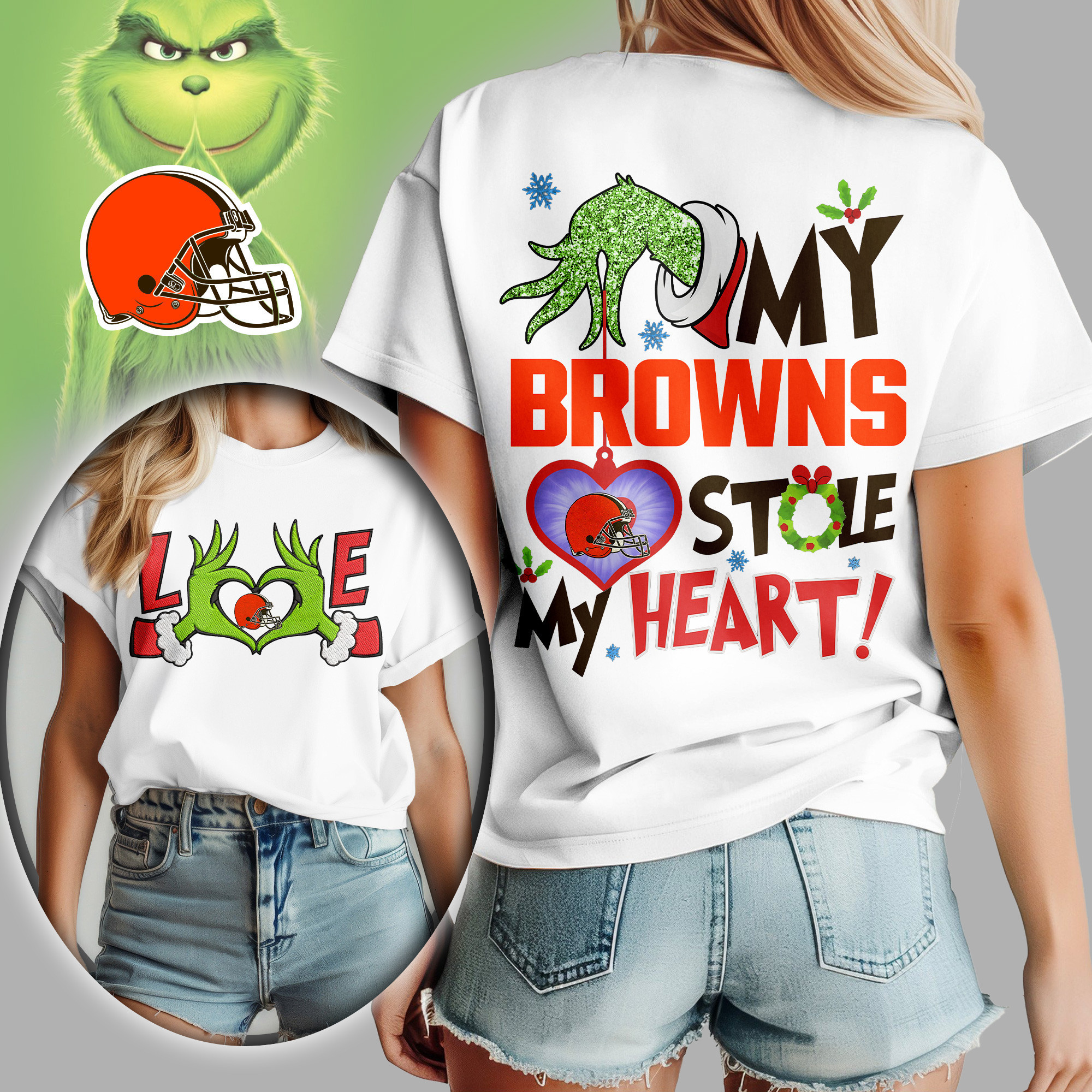 Cleveland Browns | Premium NFL Grinch Women's Shirt TD