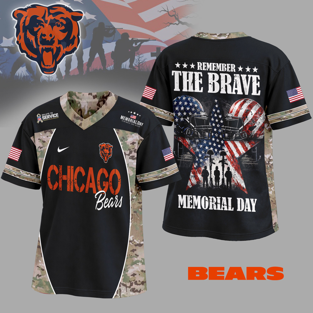 Chicago Bears | Premium NFL Memorial Day V-neck Baseball Jersey HY