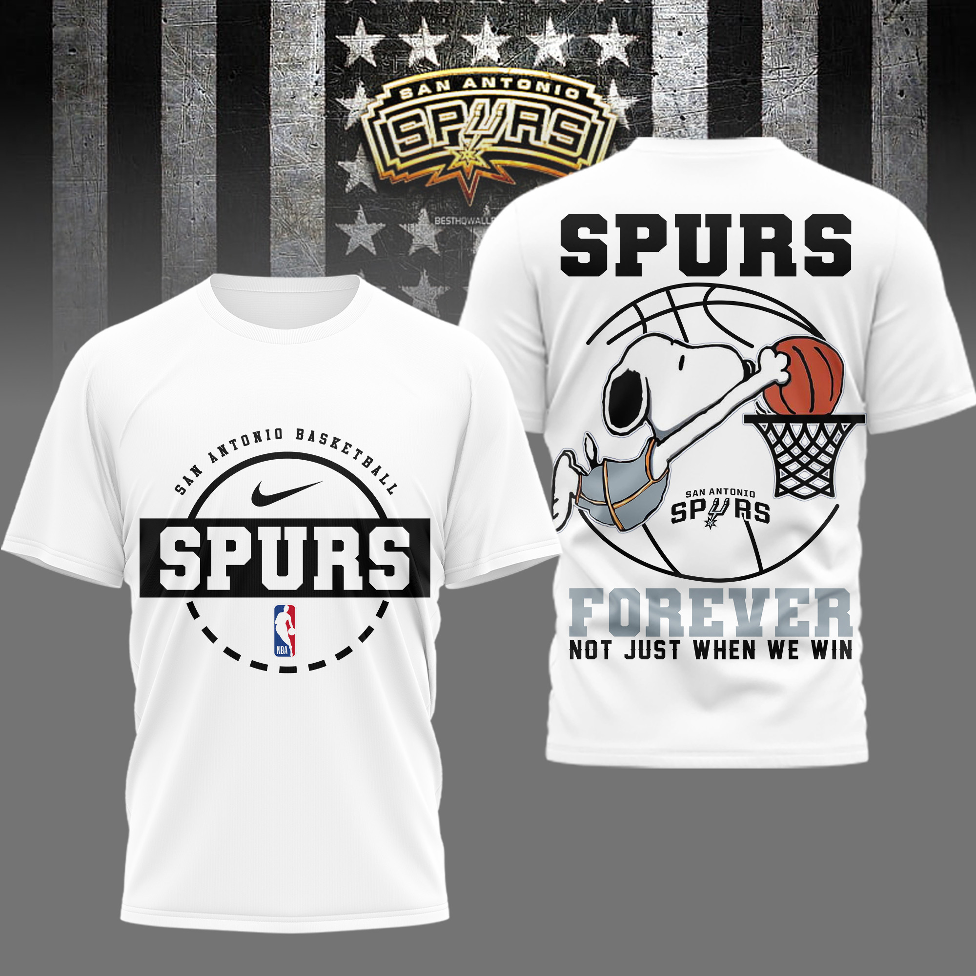 San Antonio Spurs | Premium NBA Snoopy Forever Loyal 3D Shirt TD