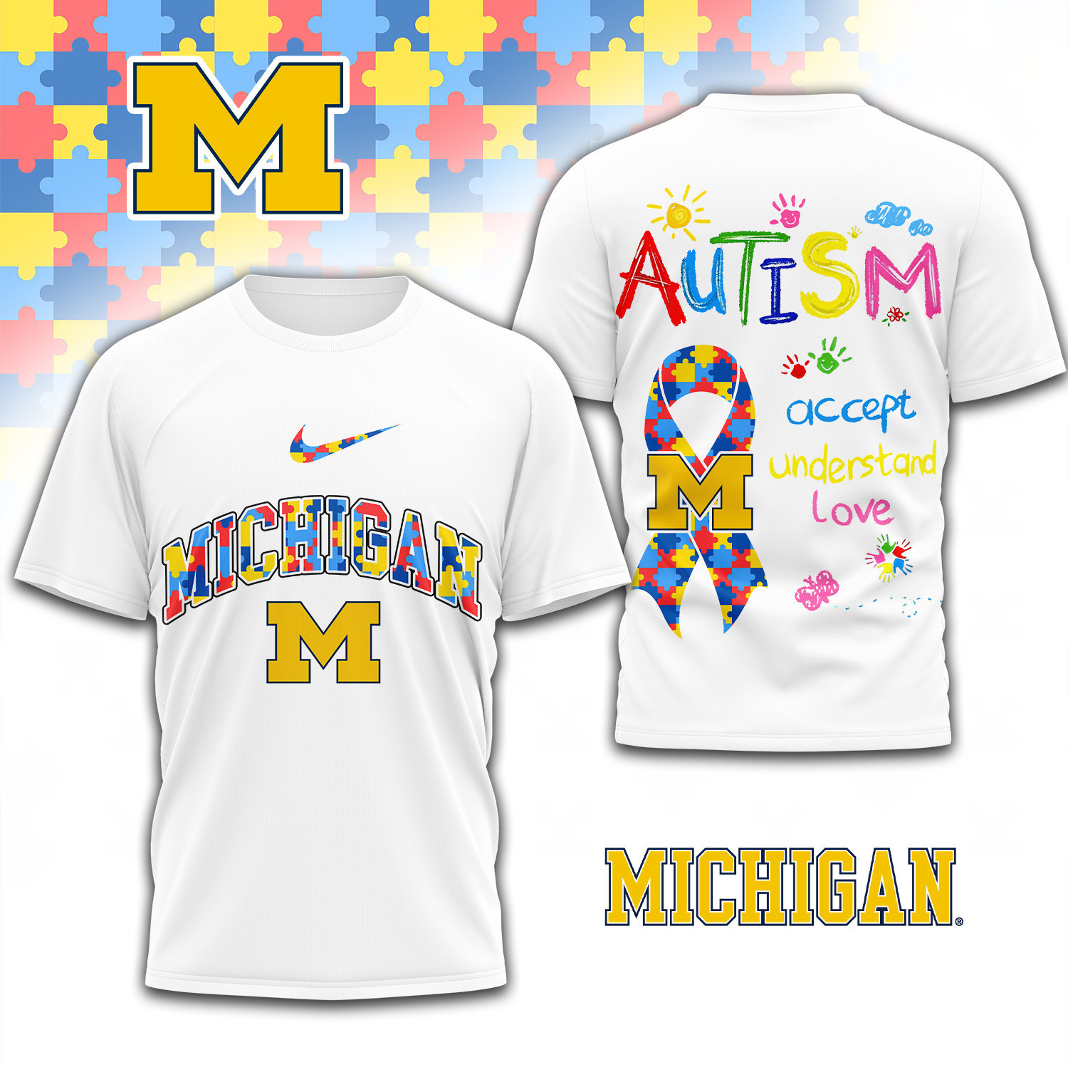 Michigan Wolverines | Premium NCAA Autism 3D Shirt TD