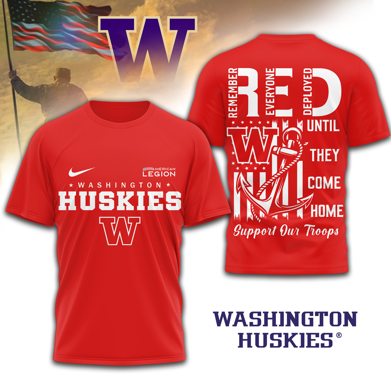 Washington Huskies | Premium NCAA Red Friday Shirt TD