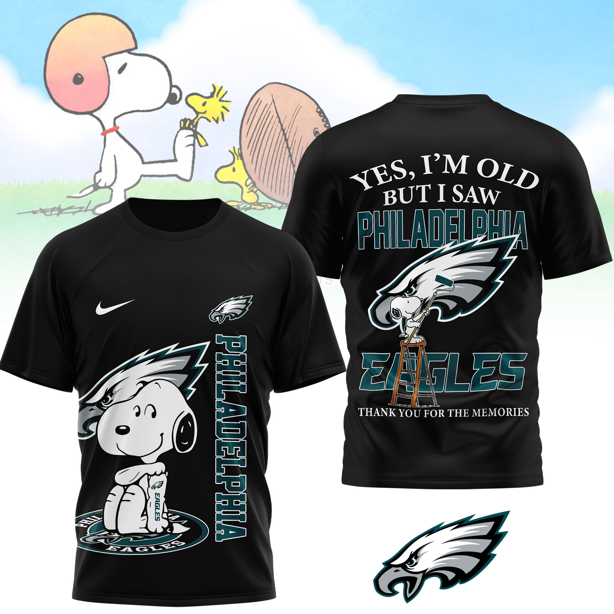 Philadelphia Eagles | Premium NFL Snoopy Graphic 3D T-Shirt NTH1