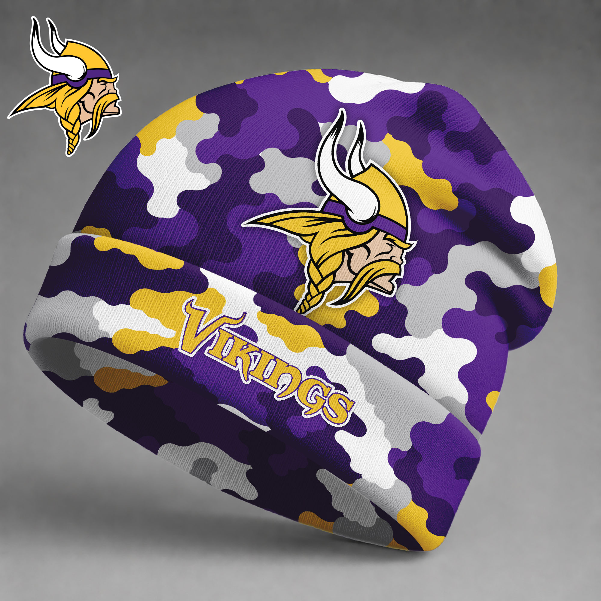 Minnesota Vikings| Premium NFL Camo Game Day Beanie Hat NY