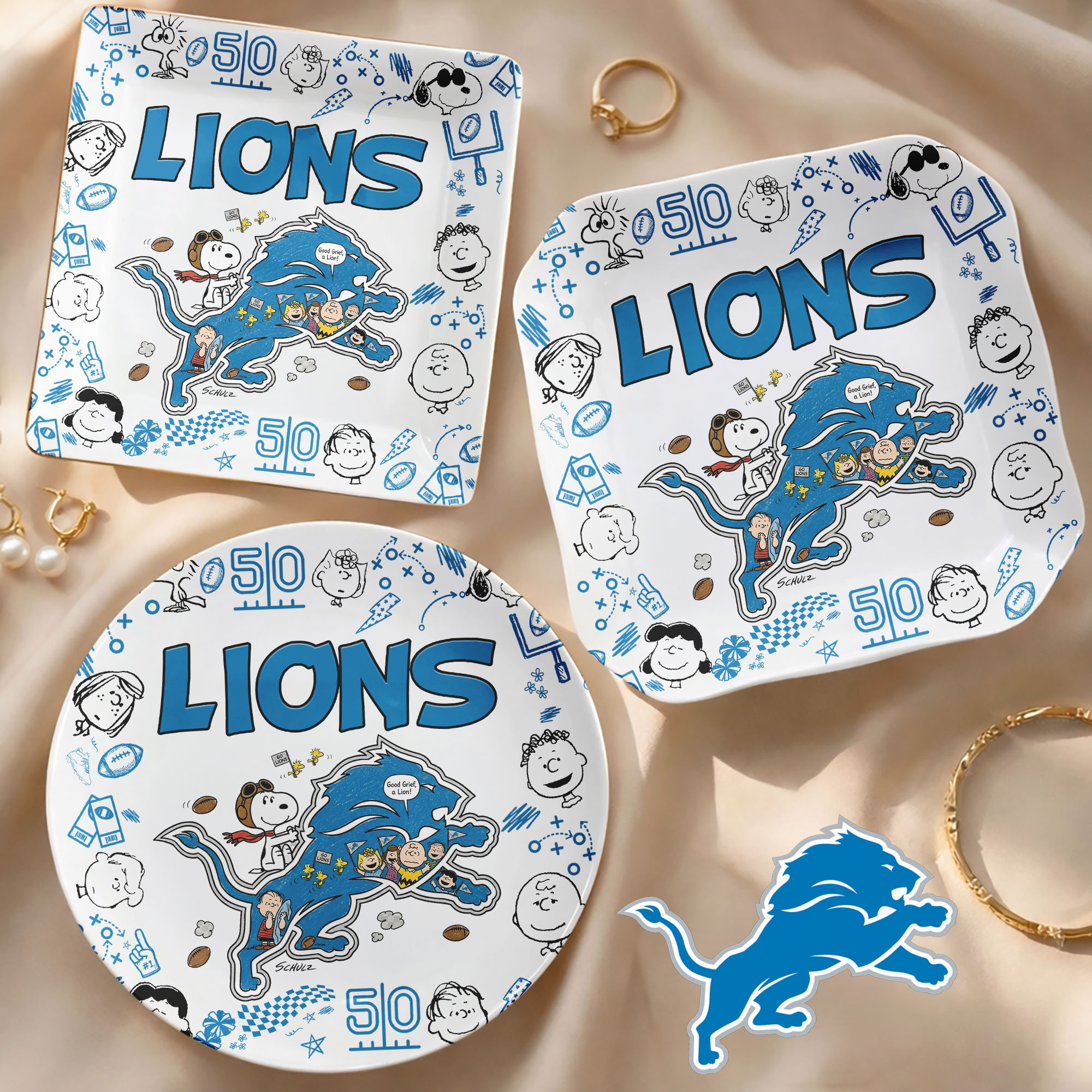 Detroit Lions | Premium NFL Snoopy Jewelry Dish HY