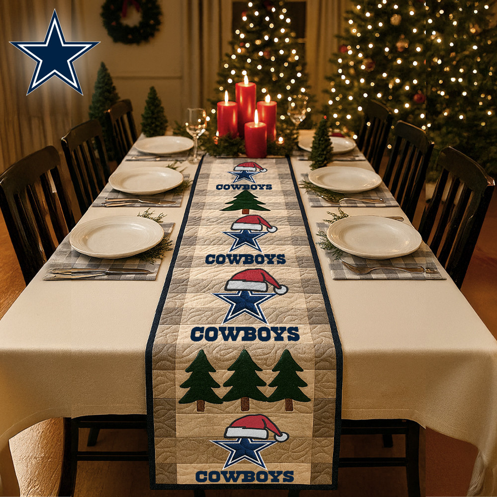 Dallas Cowboys | Premium NFL Quilted Christmas Table Runner HI