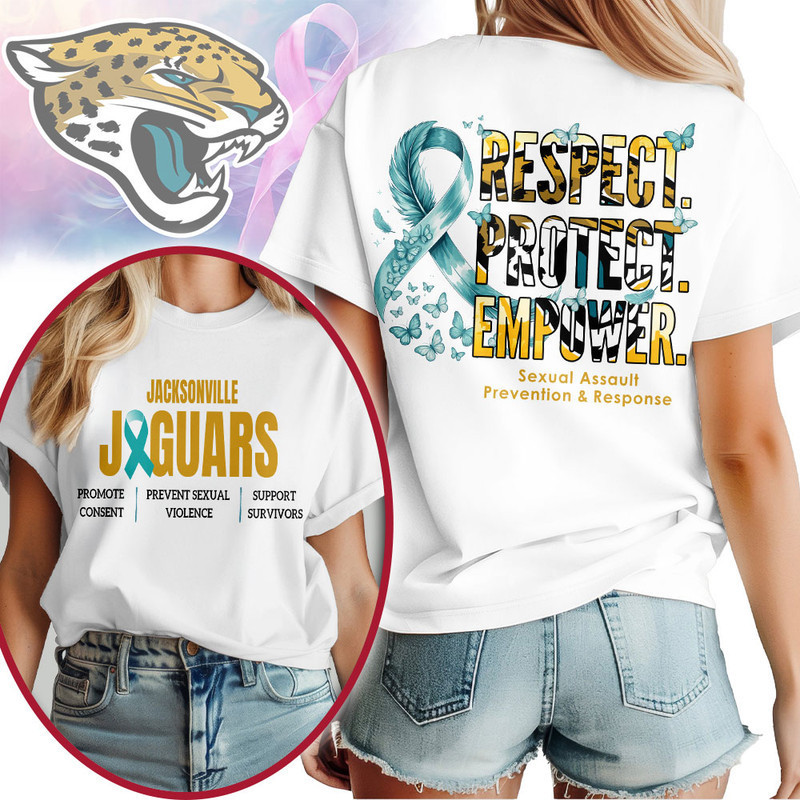 Jacksonville Jaguars | Premium NFL SA Prevention Month 3D Shirt HY