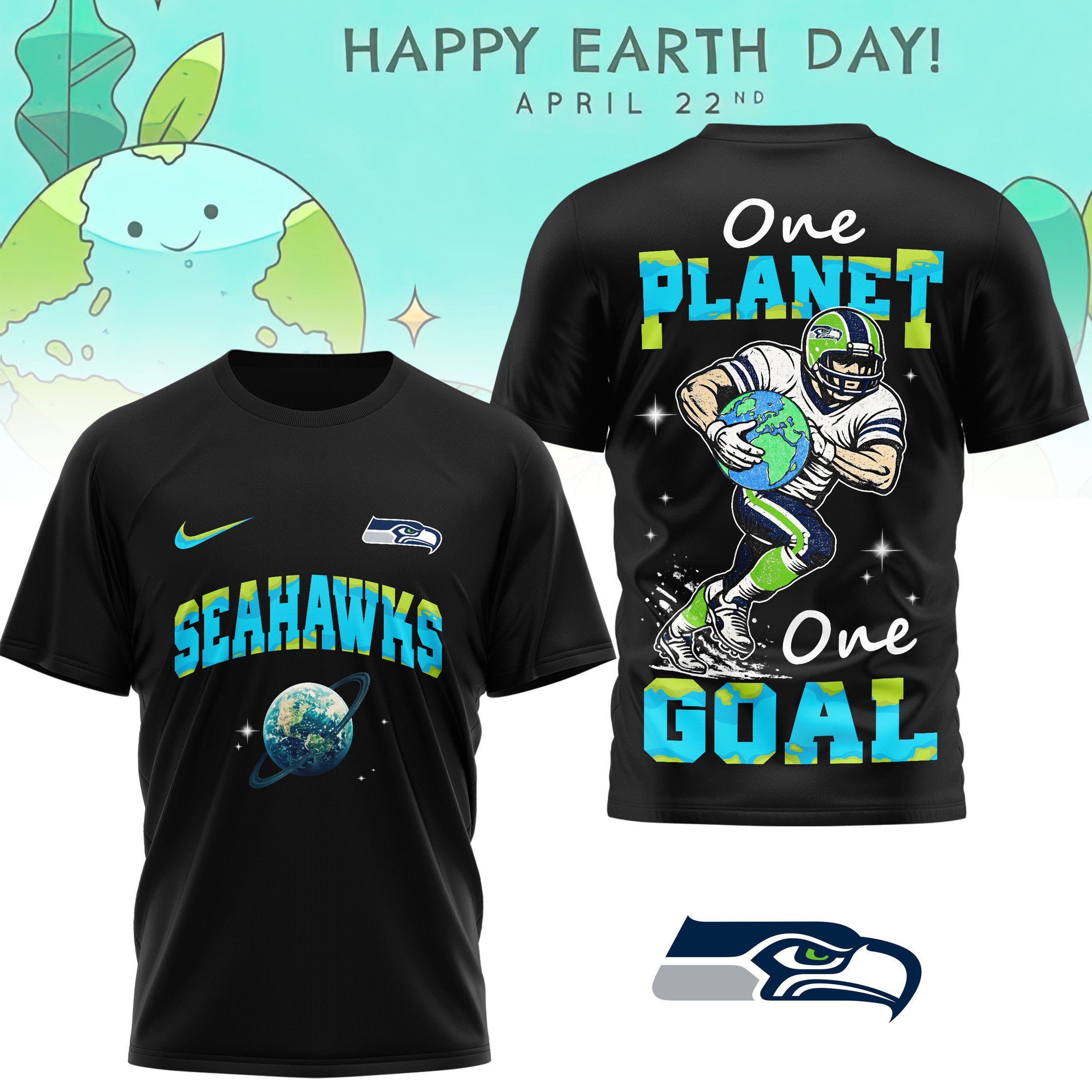 Seattle Seahawks | Premium NFL x Earth Day 3D Shirt HY