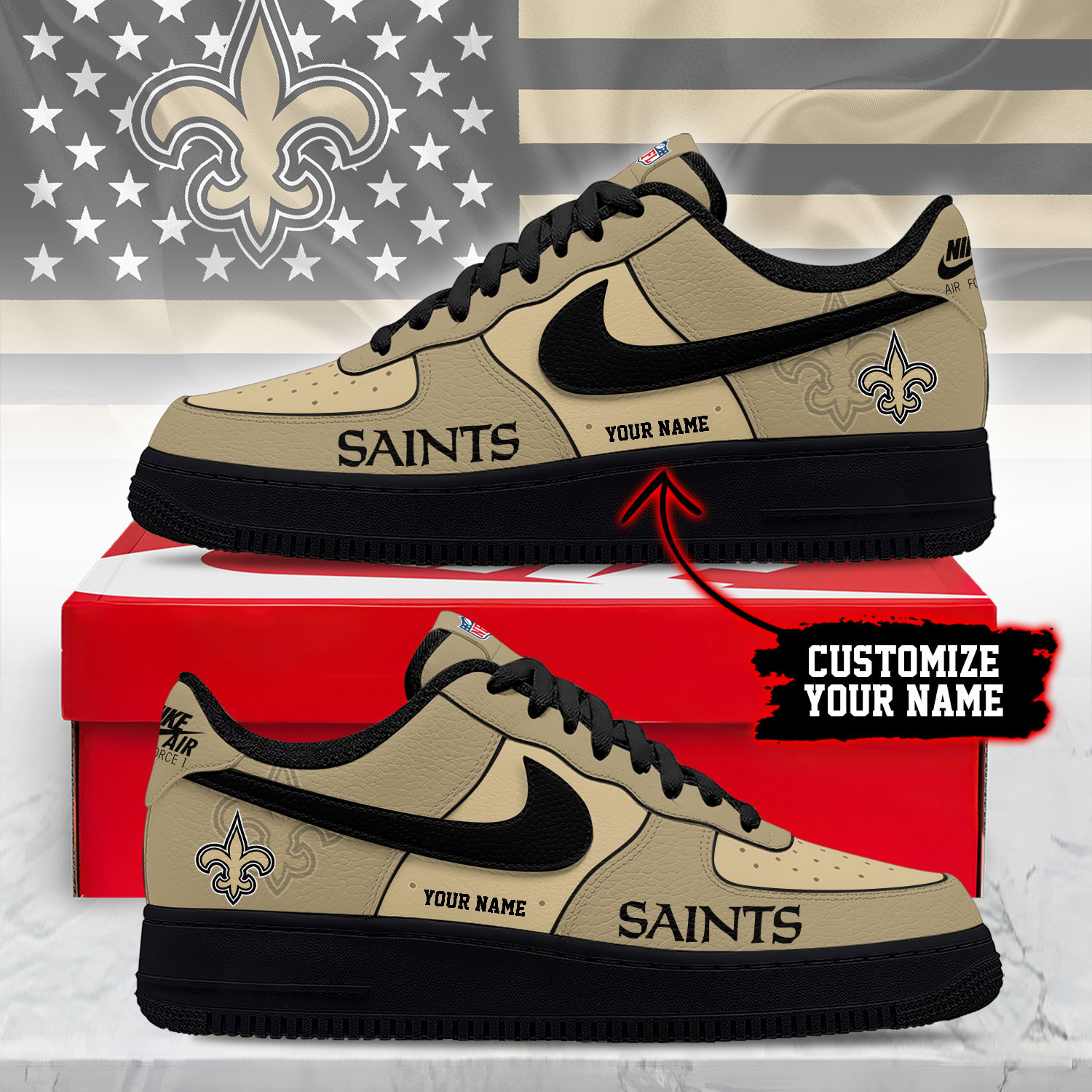 New Orleans Saints | Premium NFL Custom AF1 Shoes NY
