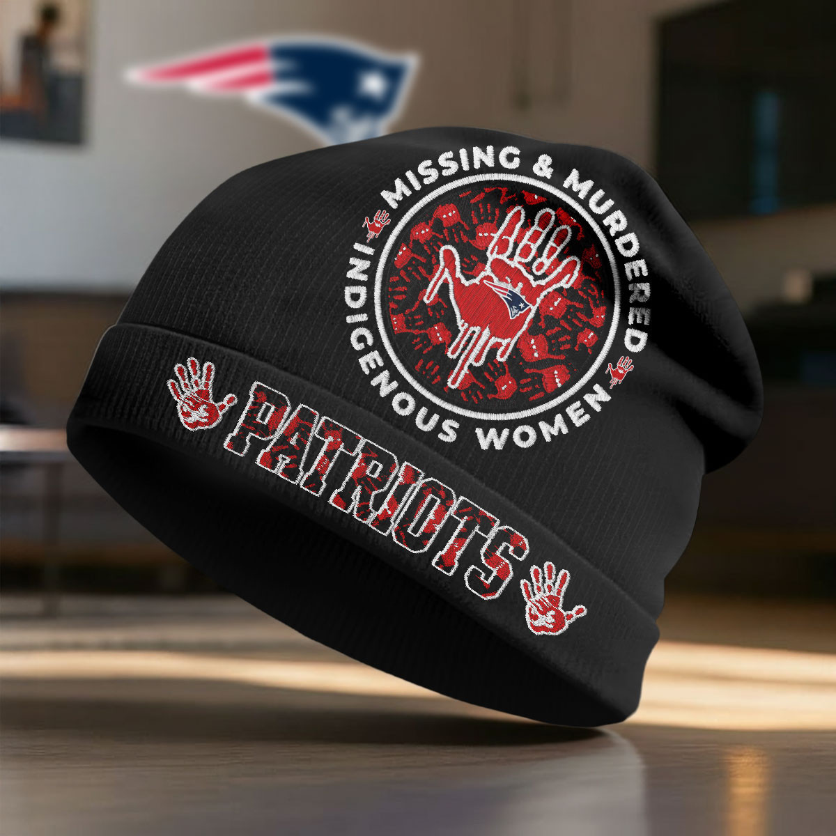 New England Patriots | Premium NFL MMIW Awareness Beanie Hat NY