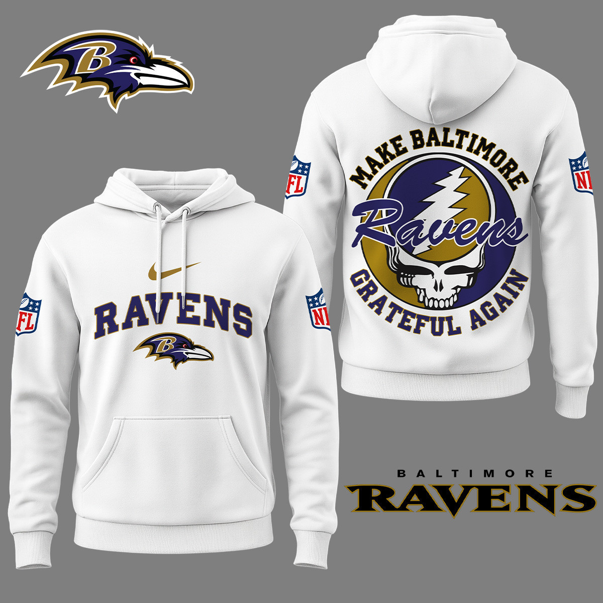 Baltimore Ravens | Premium NFL Grateful Again Hoodie NY