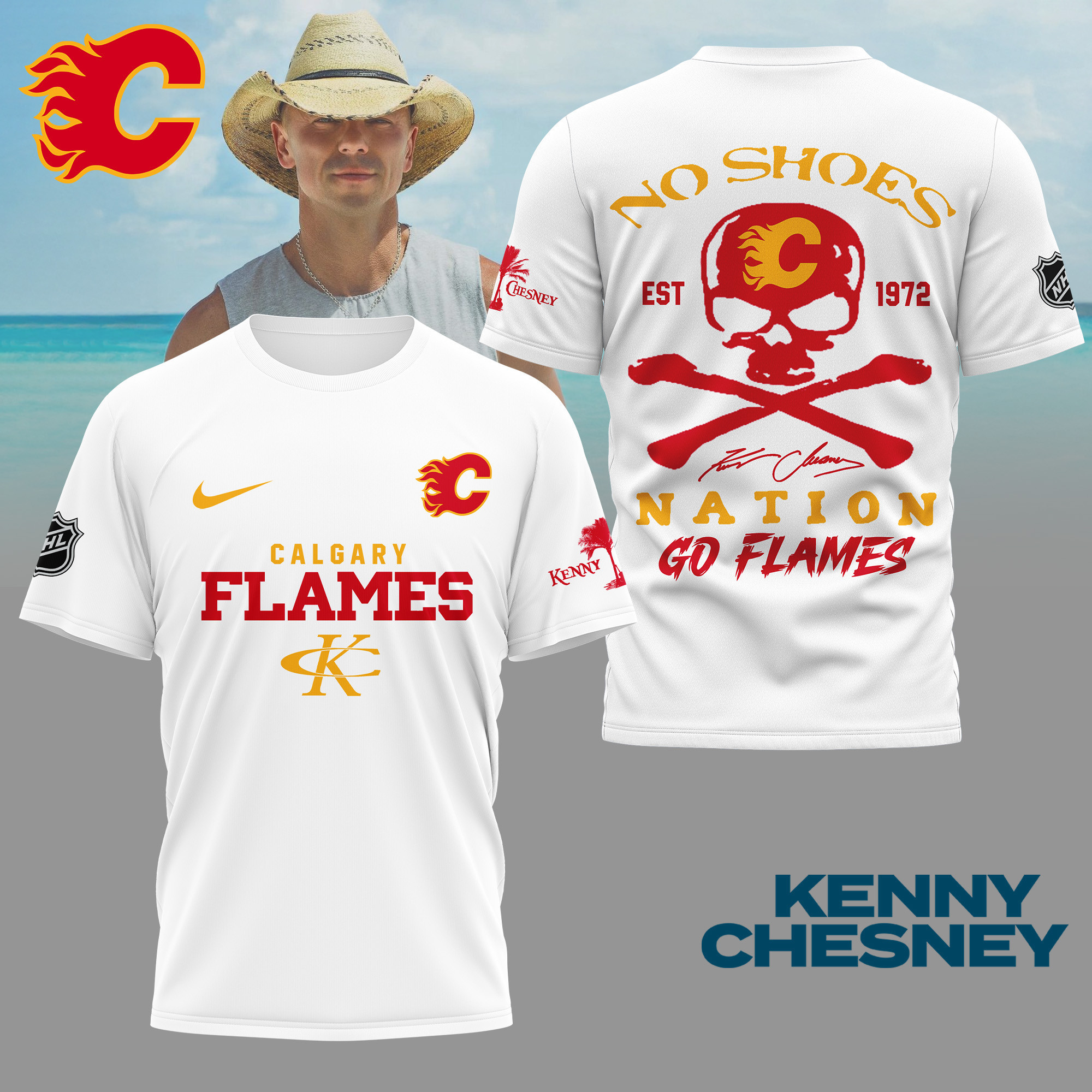 Calgary Flames | Premium NHL Kenny Chesney Fan 3D Shirt NY