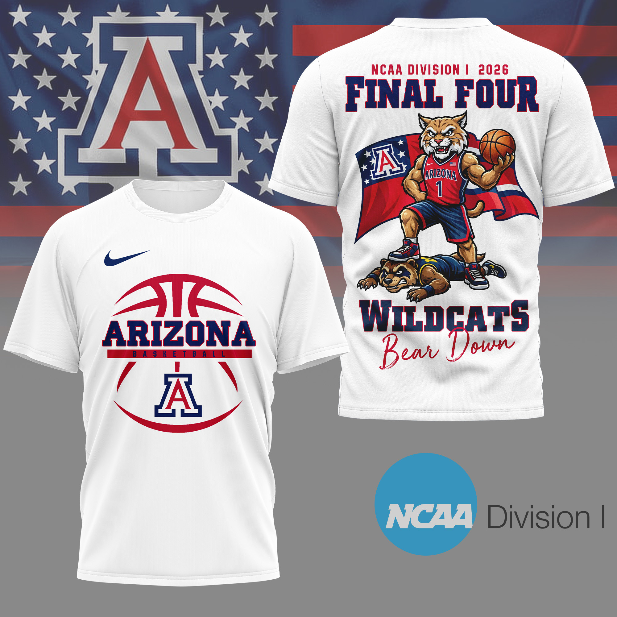 Arizona Wildcats | Premium NCAA Basketball 3D Shirt PBMV9RG