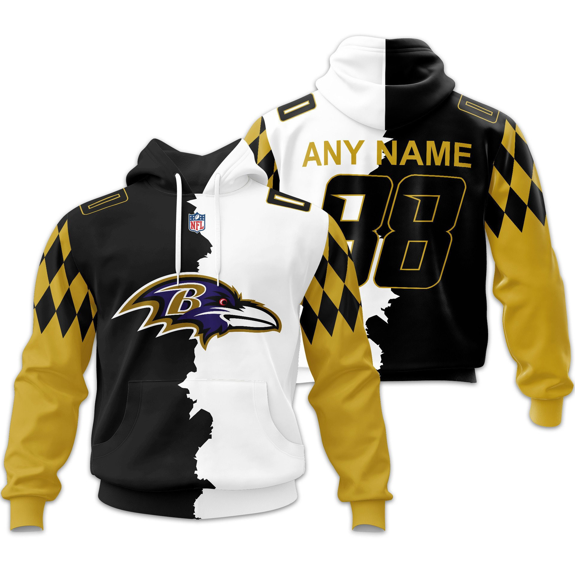 Baltimore Ravens | Premium NFL Home Mix Away Hoodie TD