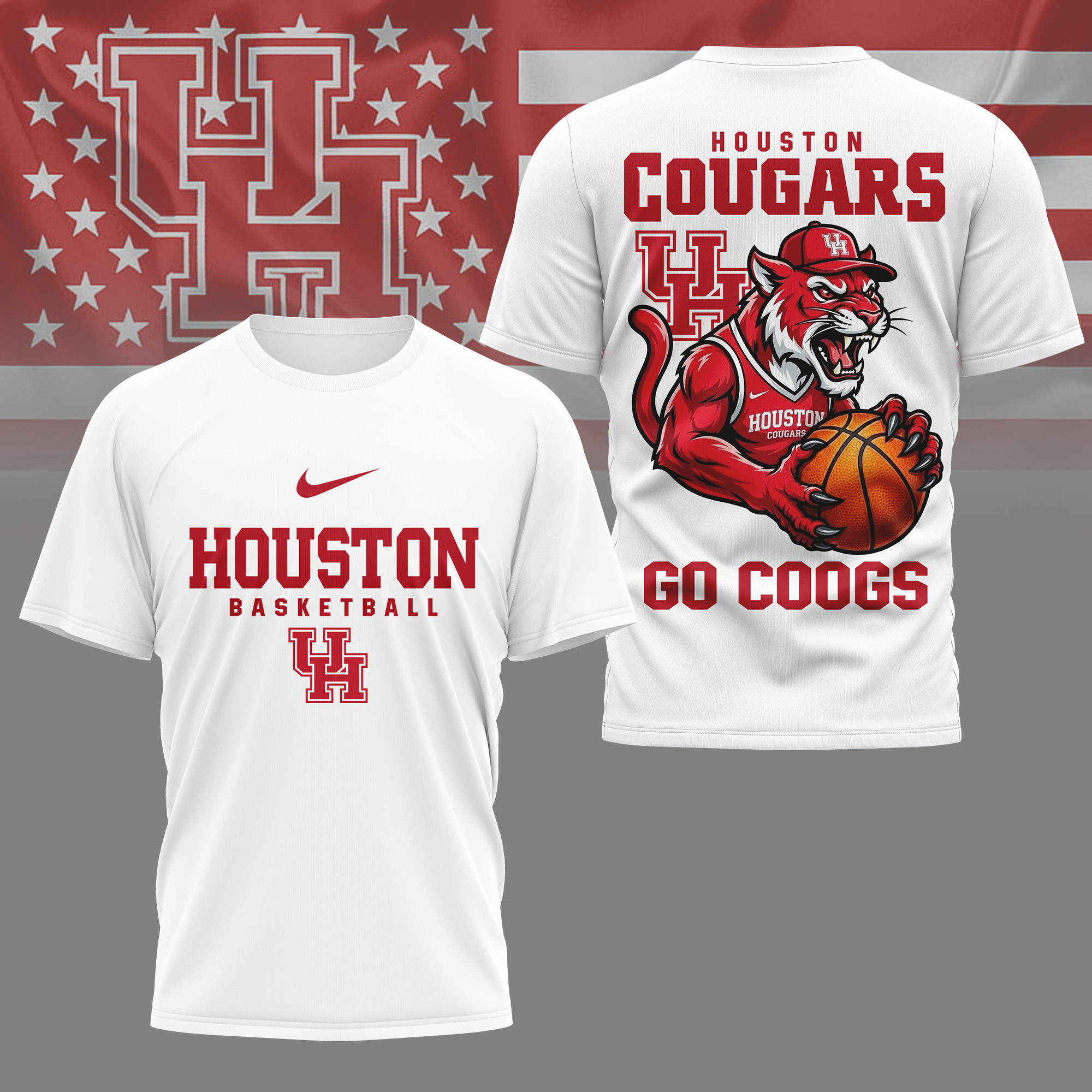 Houston Cougars | Premium NCAA GameDay Basketball 3D Shirt PBWQAW5