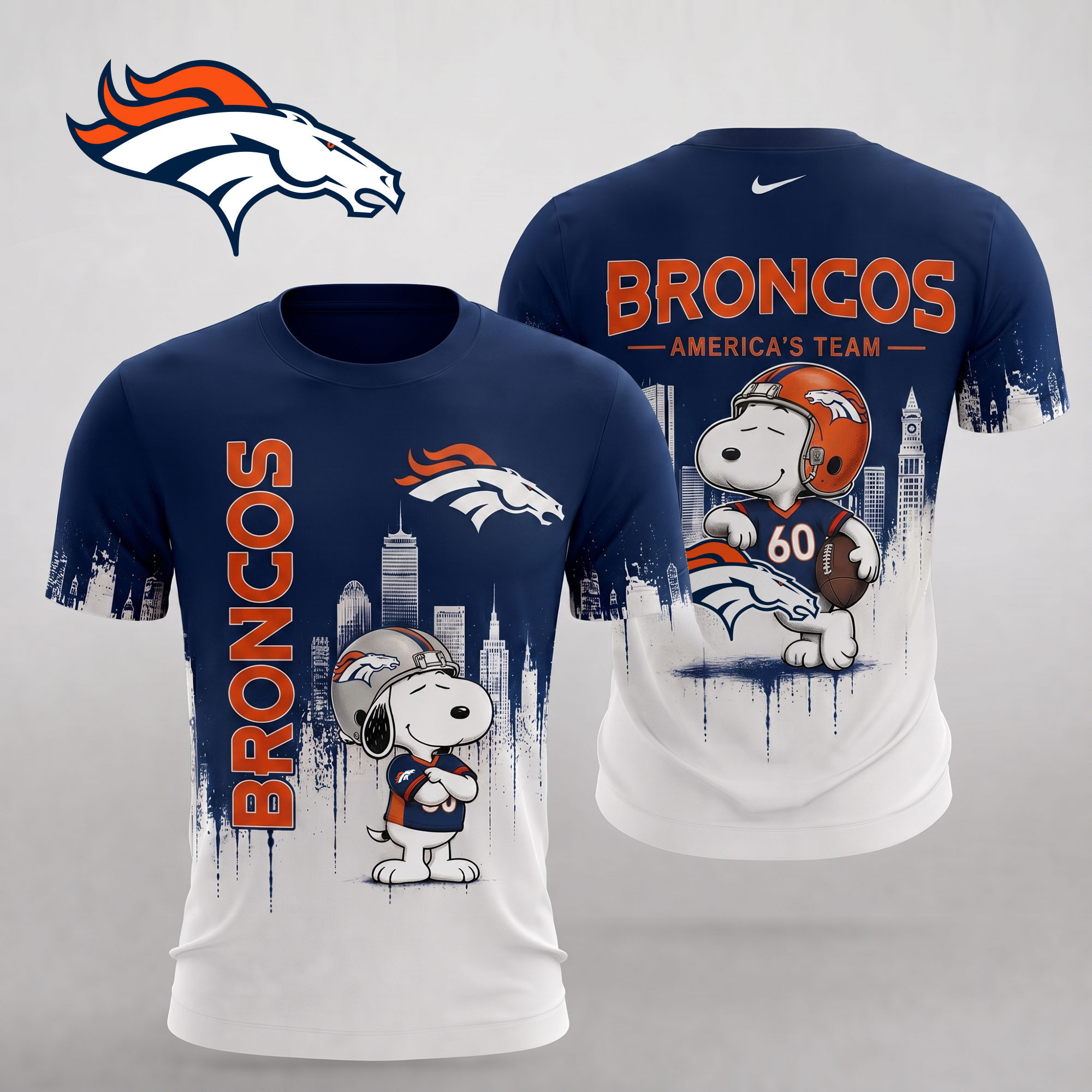 Denver Broncos | Premium NFL Gridiron Sunday Cartoon 3D Shirt NTH1