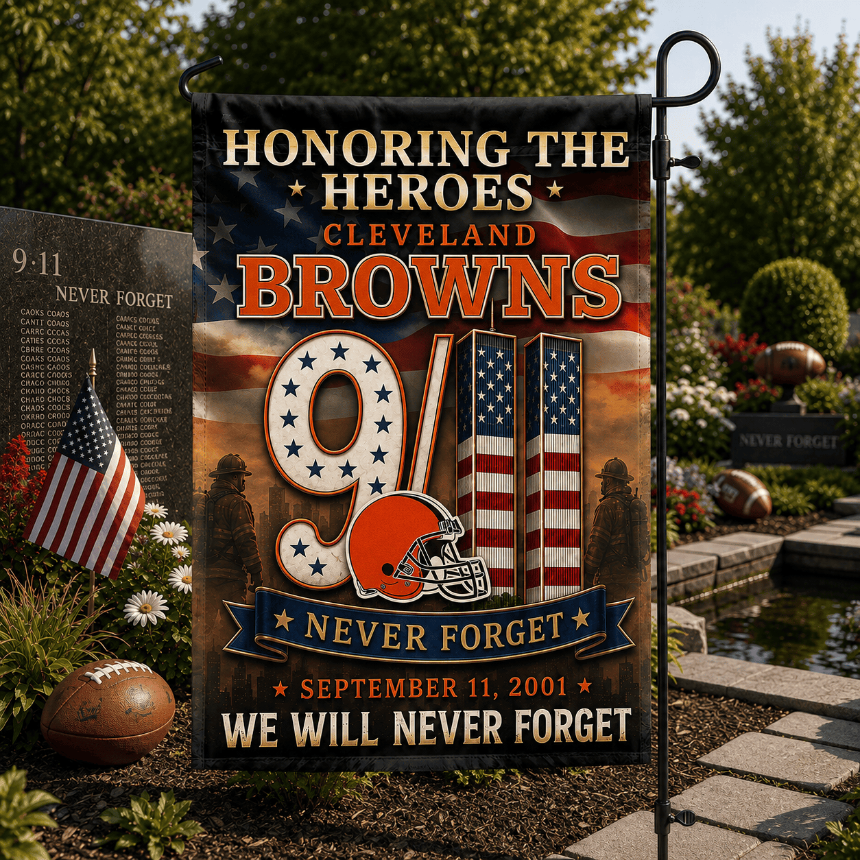 Cleveland Browns| Premium NFL Never Forget 9/11 Flag NY