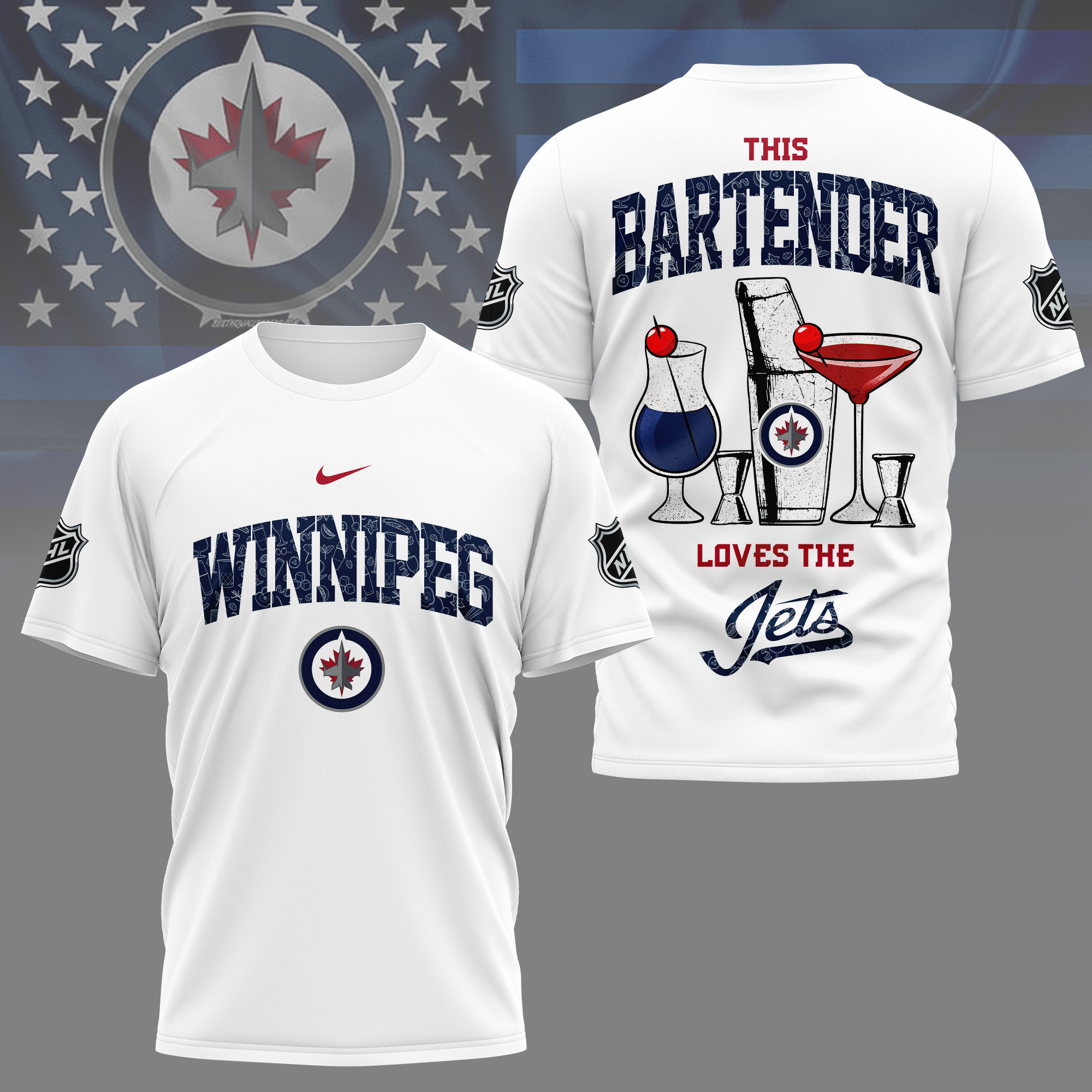 Winnipeg Jets | Premium NHL Bartender Fan 3D Shirt NY