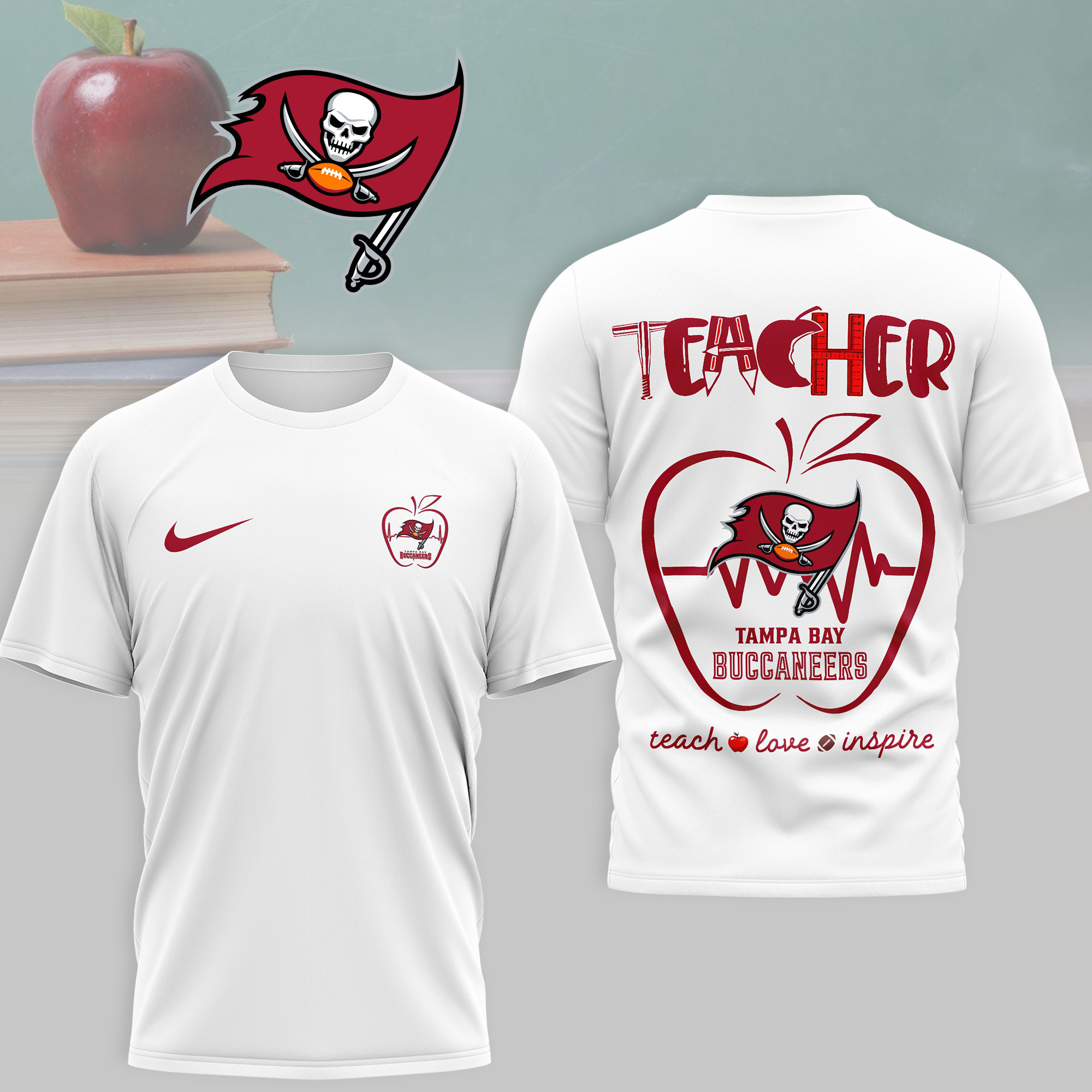 Tampa Bay Buccaneers | Premium NFL Teacher Game Day 3D Shirt NTH1
