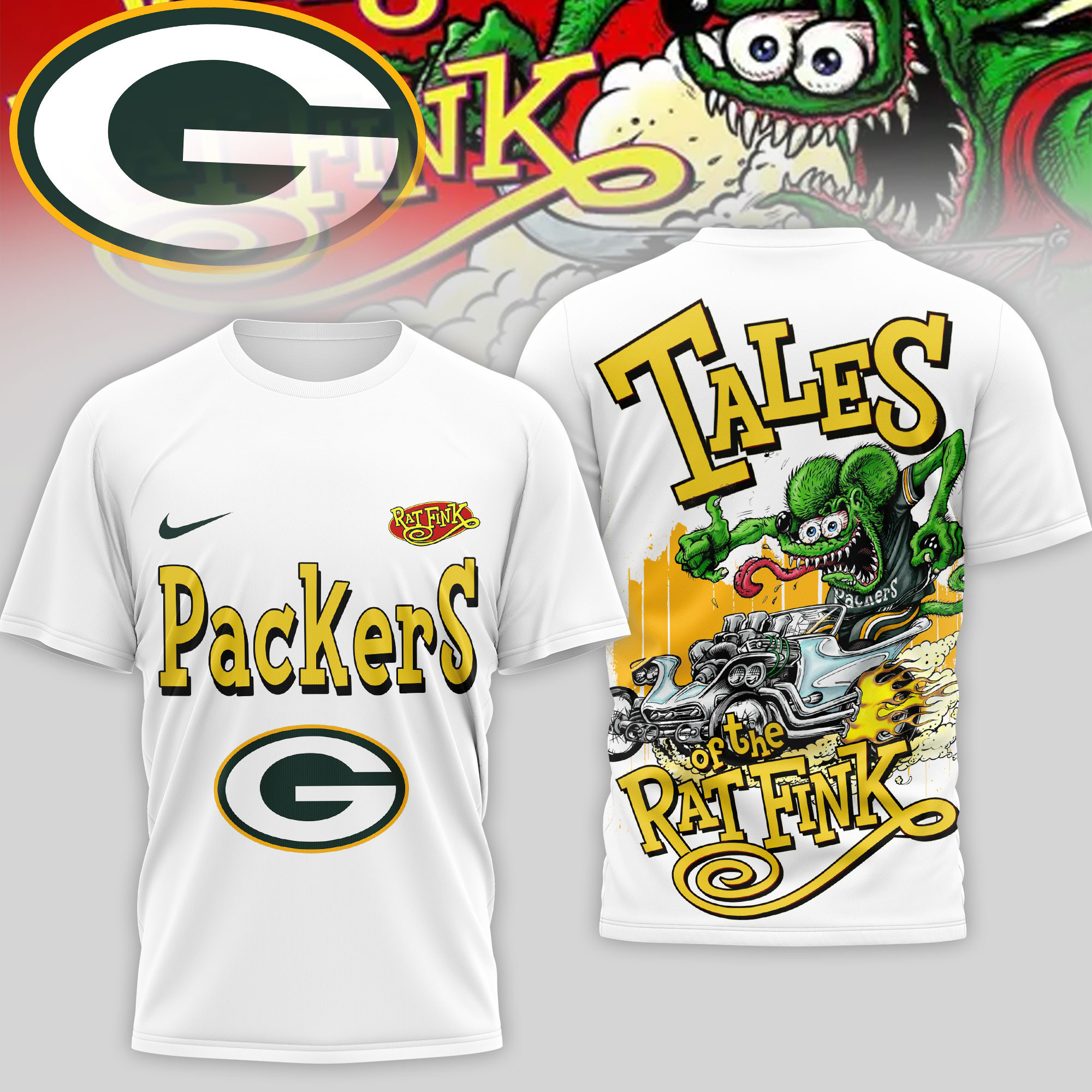 Green Bay Packers | Premium NFL Rat Fink 3D Shirt TD