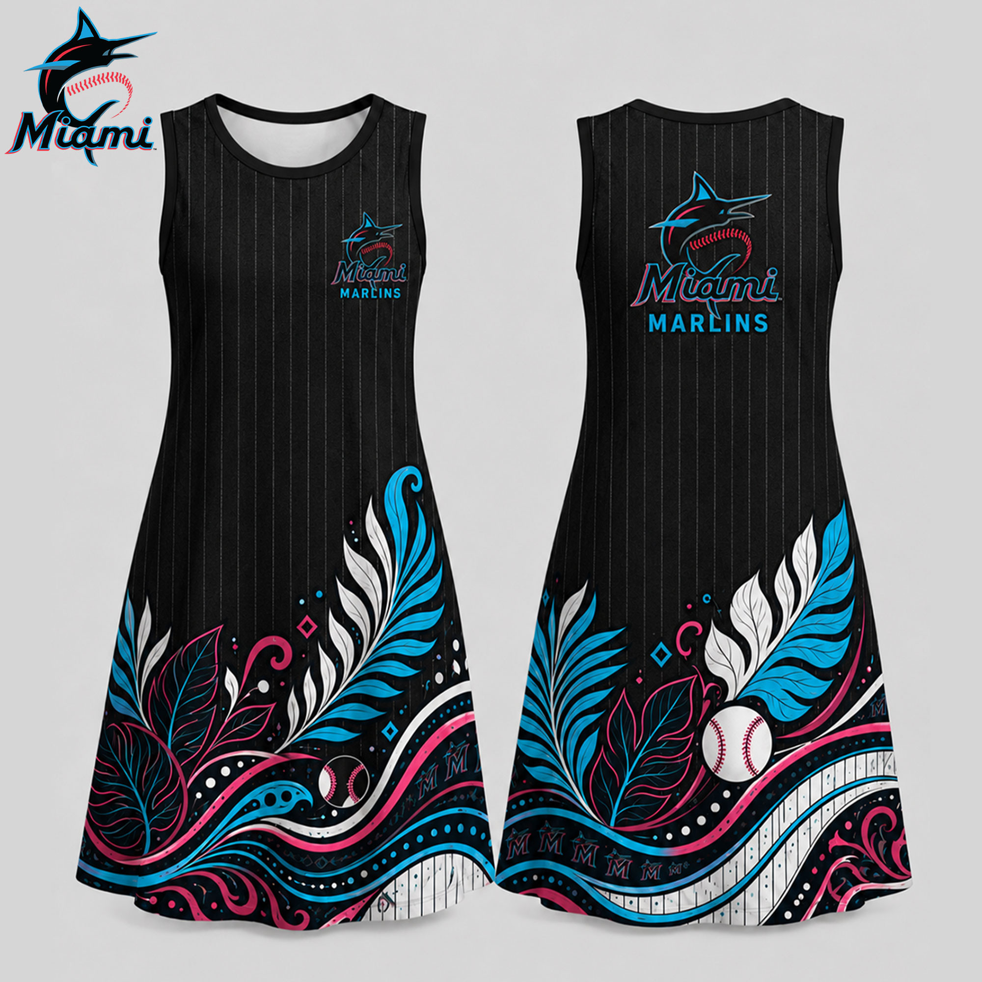 Miami Marlins | Premium MLB Floral Dress TD