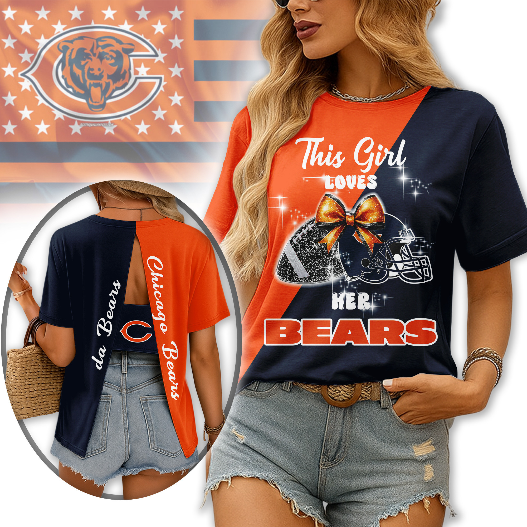 Chicago Bears | Premium NFL Back Slit Short Sleeve TD