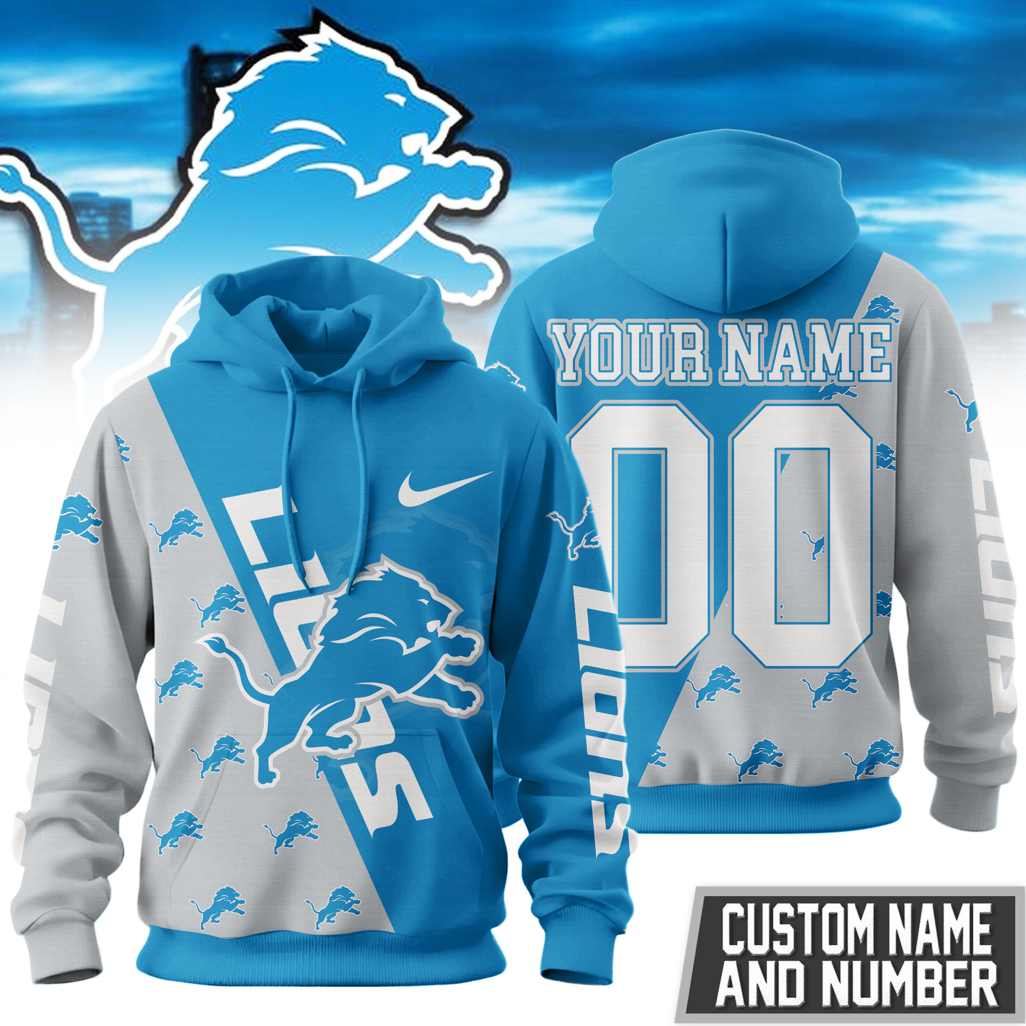 Detroit Lions | Premium NFL True Fan Spirit Custom Football Hoodie