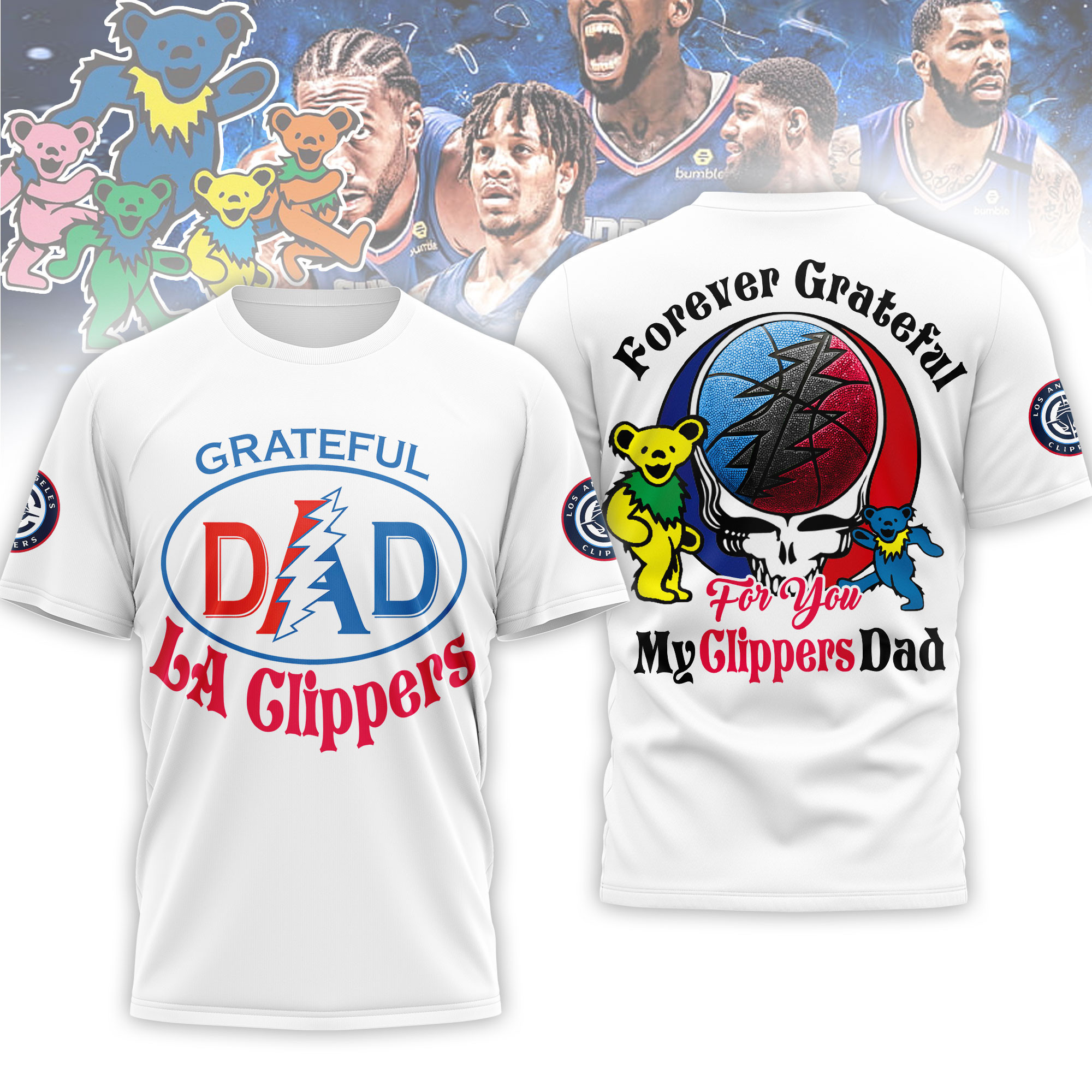 Los Angeles Clippers | Premium NBA Grateful Dead Father Day 3D Shirt HY