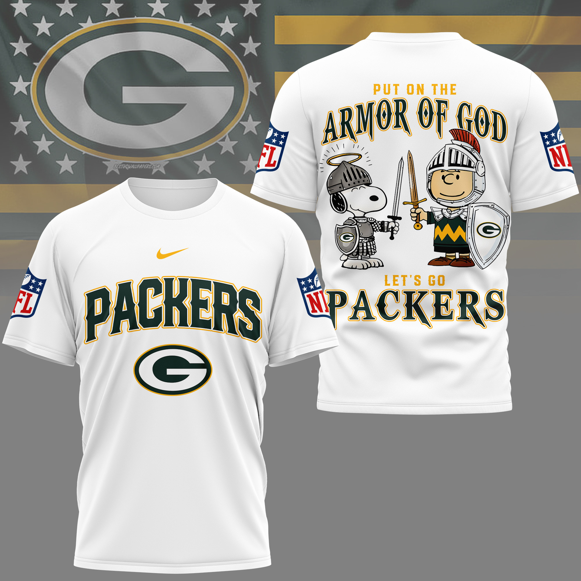 Green Bay Packers | Premium NFL Armor of God 3D Shirt NY