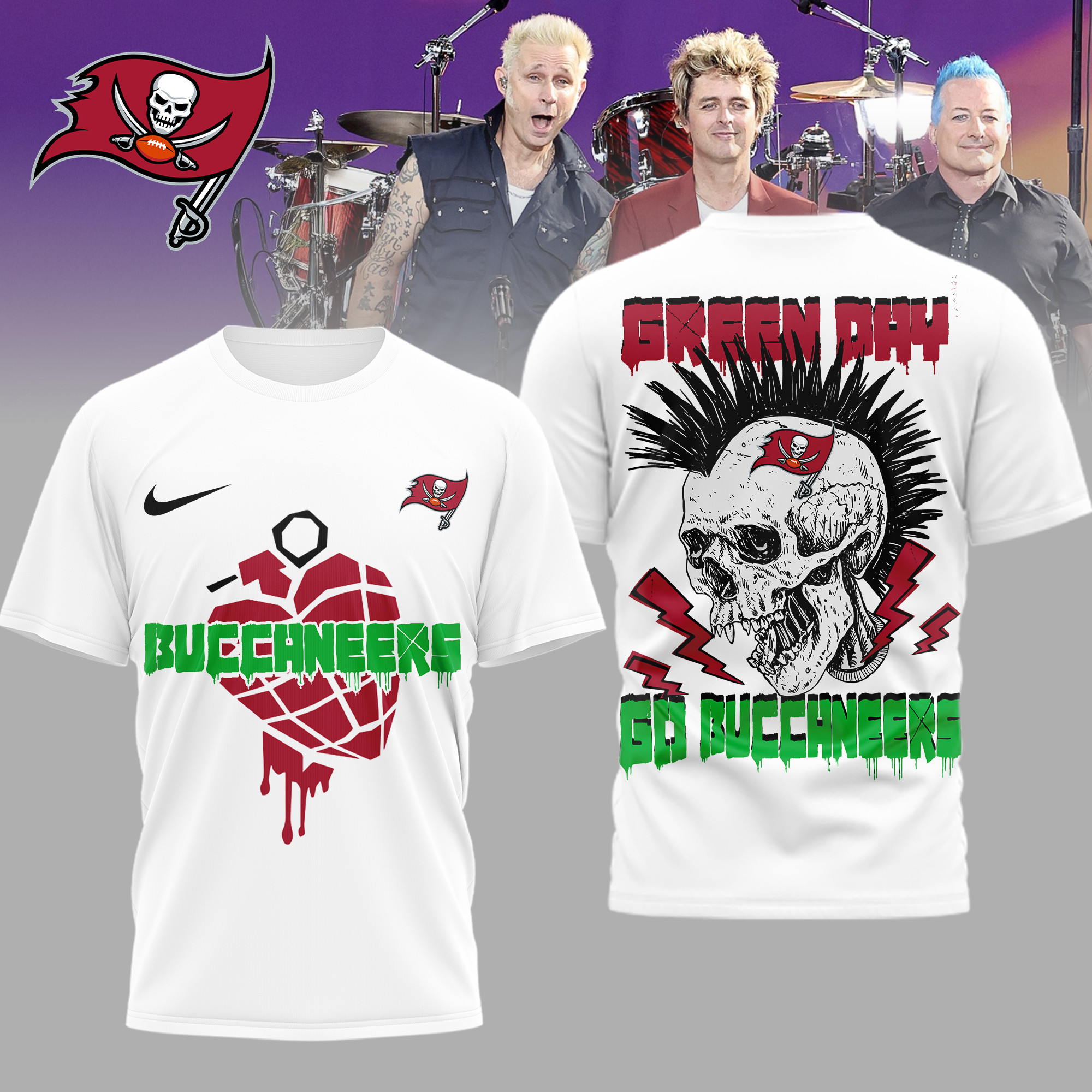 Tampa Bay Buccaneers | Premium NFL Green Day Football 3D Shirt