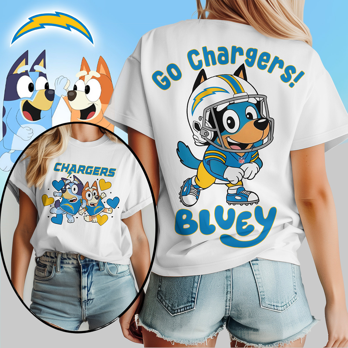 Los Angeles Chargers | Premium NFL Bluey Women's Shirt TD